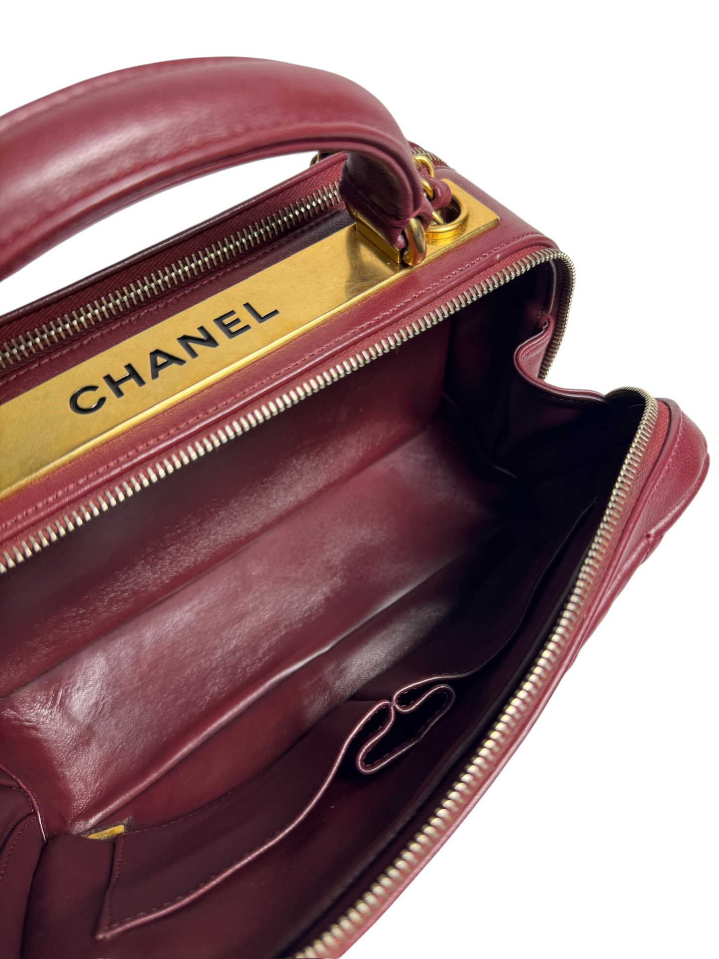 Chanel Burgundy Red Trendy Bowler GHW