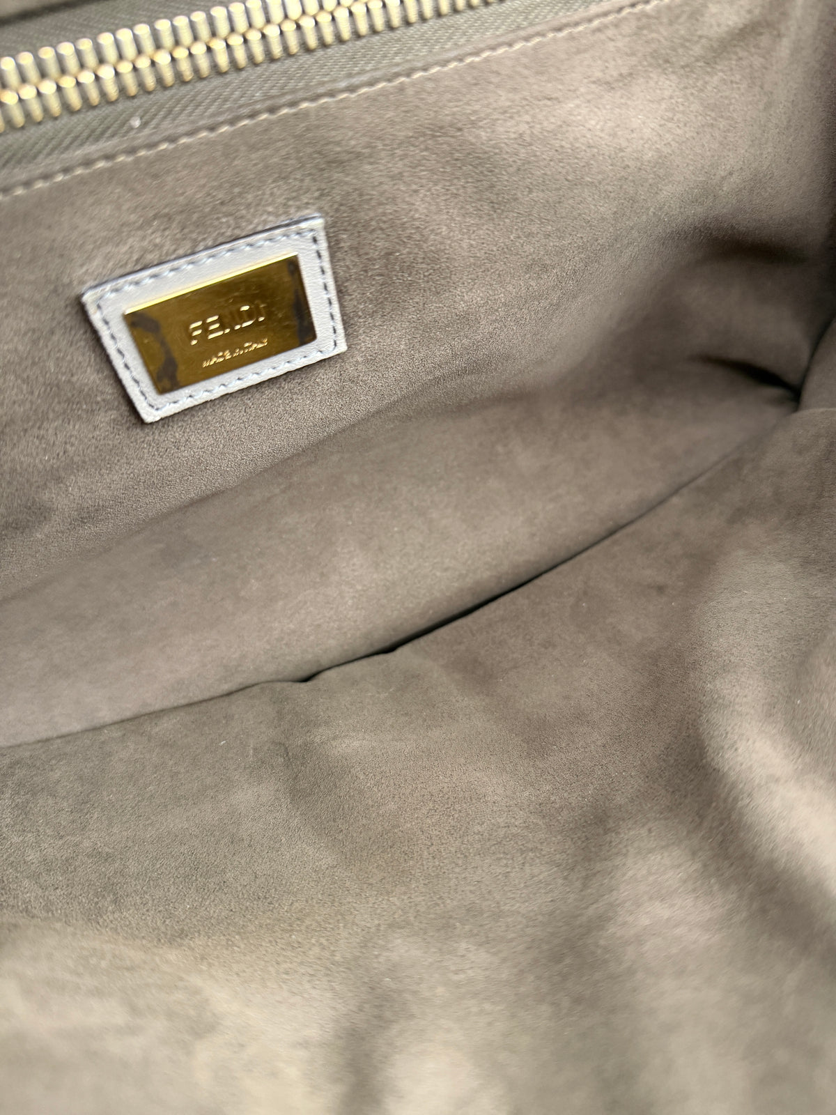 Fendi Large Grey Leather Peekaboo T8867