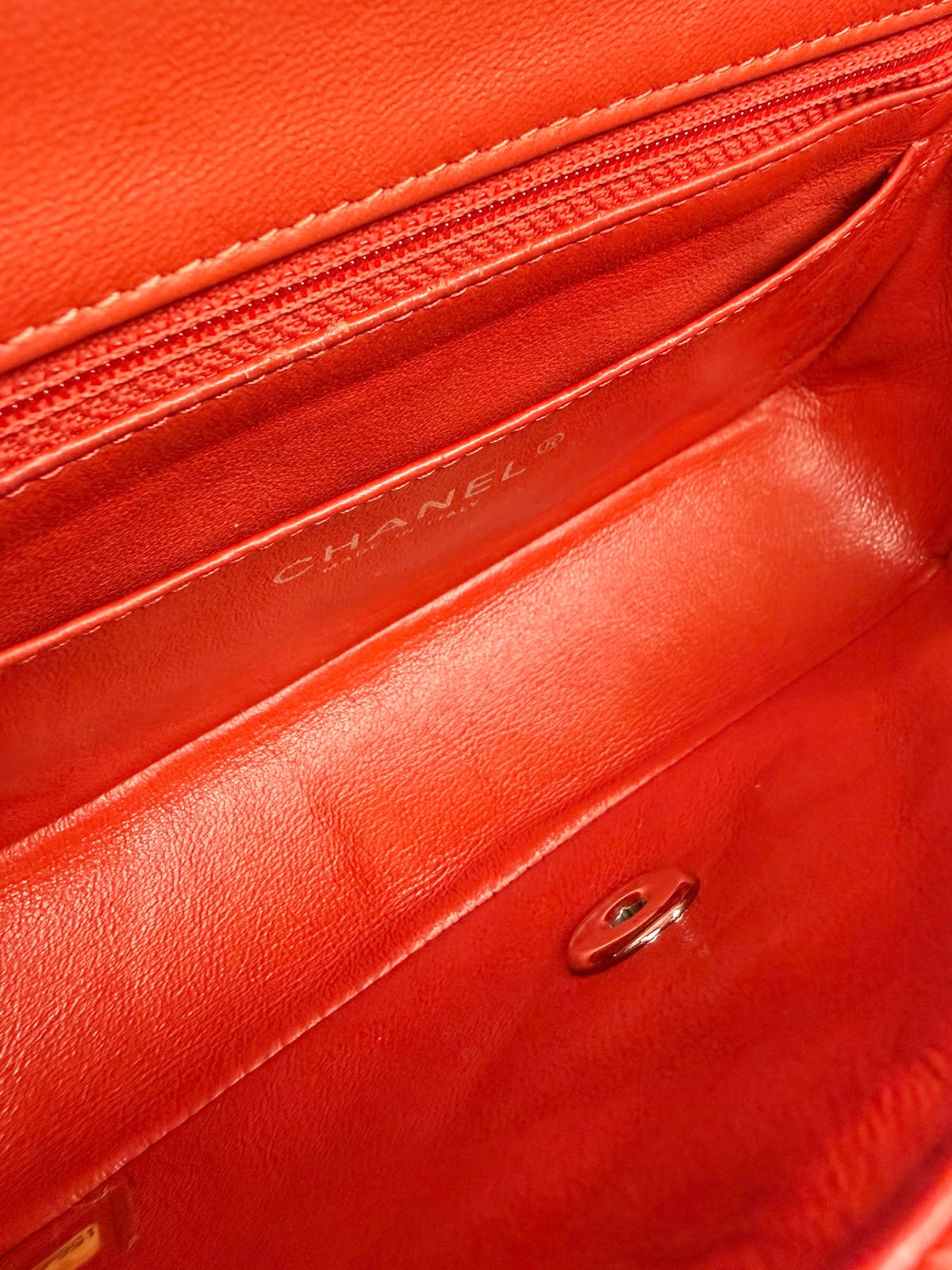 Chanel Mini Red Classic Single Flap SHW T9012