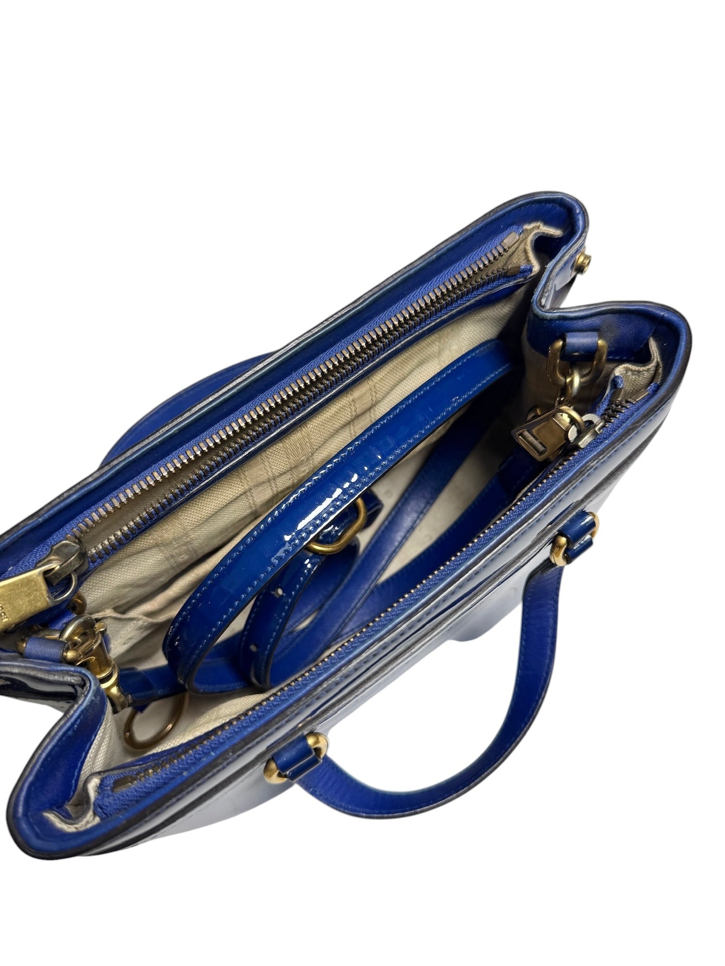 Gucci Patent Blue Bright Bit Tote Small