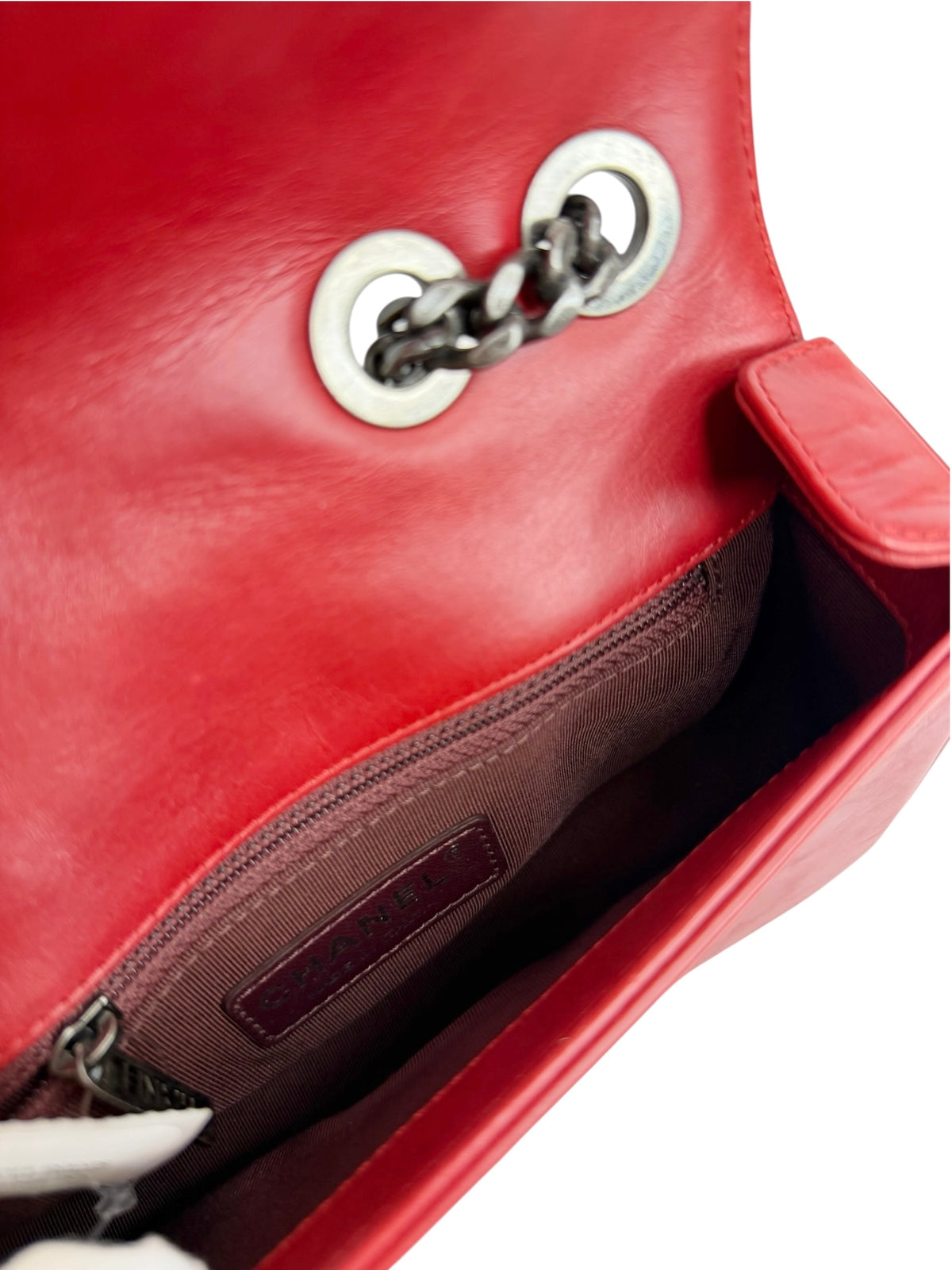 Chanel Coco Boy Red Flap T9173