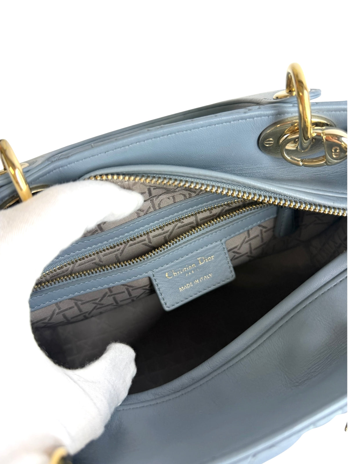 Dior Medium Dusty Blue Lady Dior GHW T9175