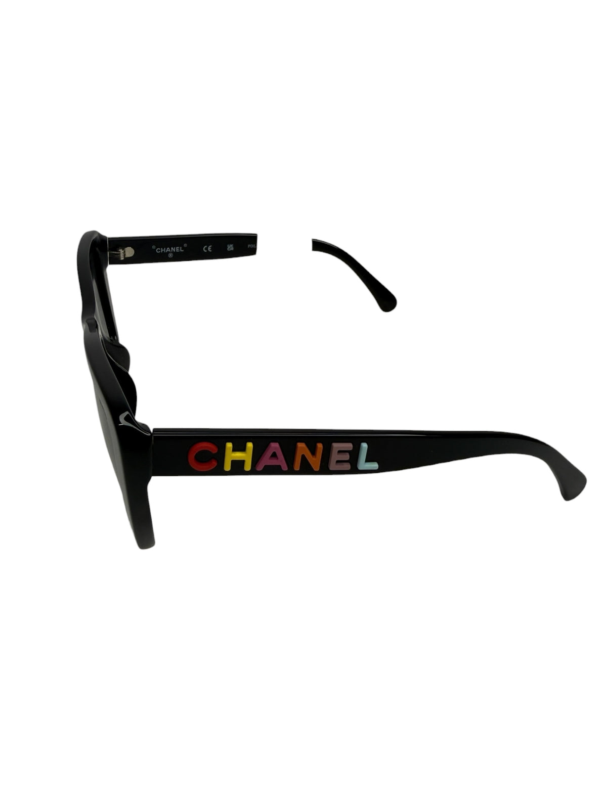Chanel Multicolor Logo Sunglasses Black T9027