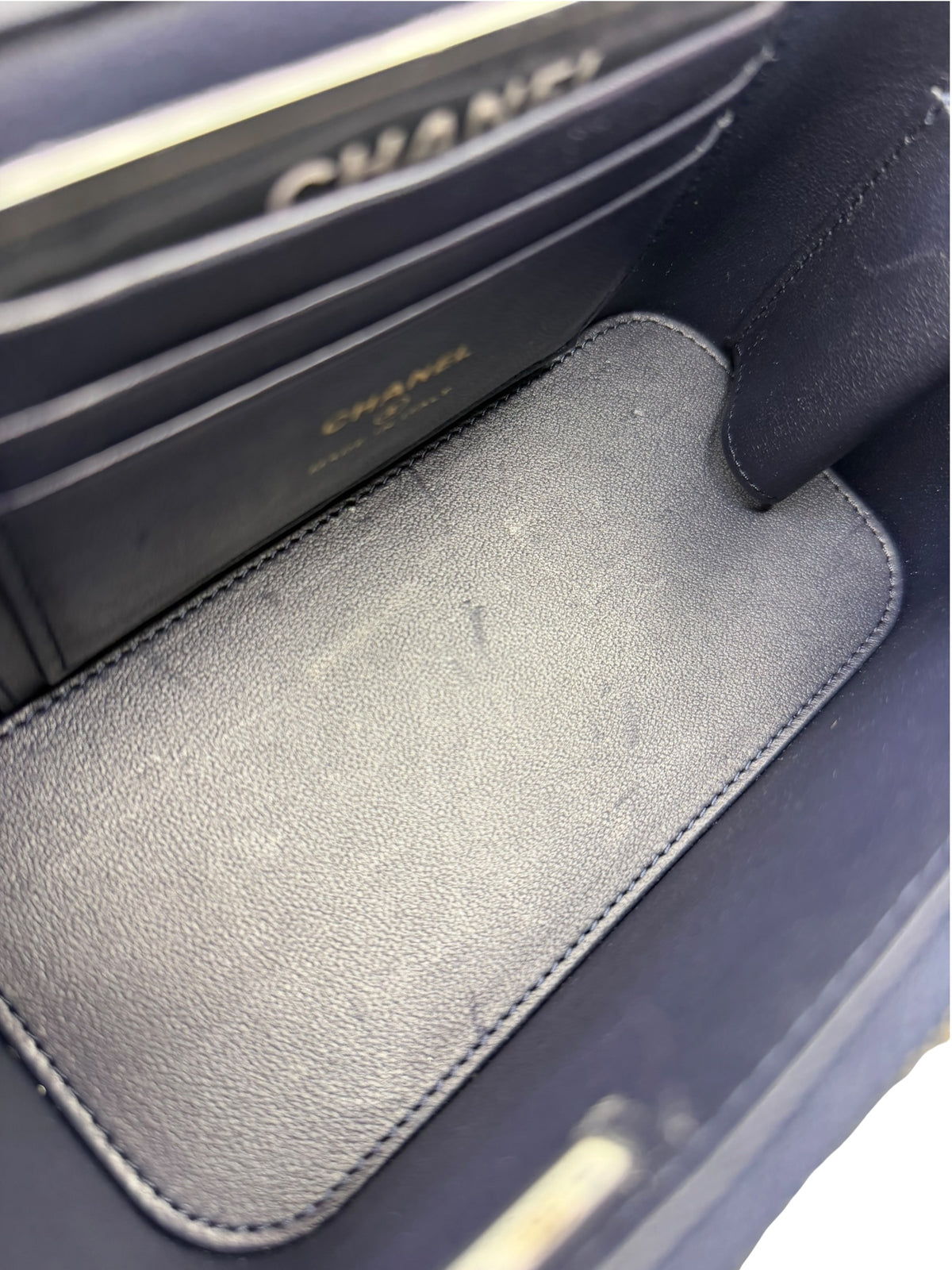 Chanel Small Navy Top Handle Vanity T9211