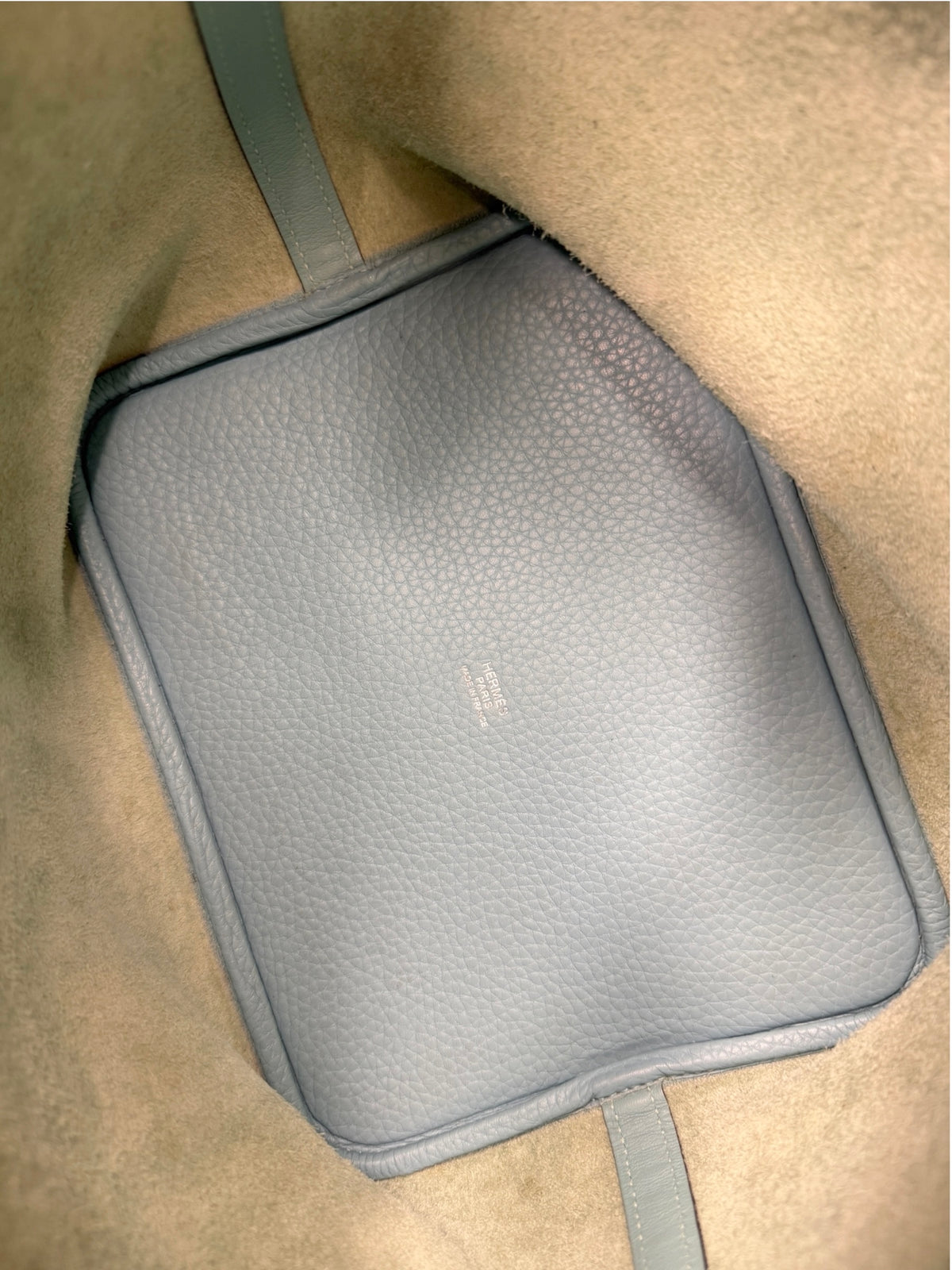 Hermes Picotin Bleu Atoll Taurillon Clemence 22 T9069