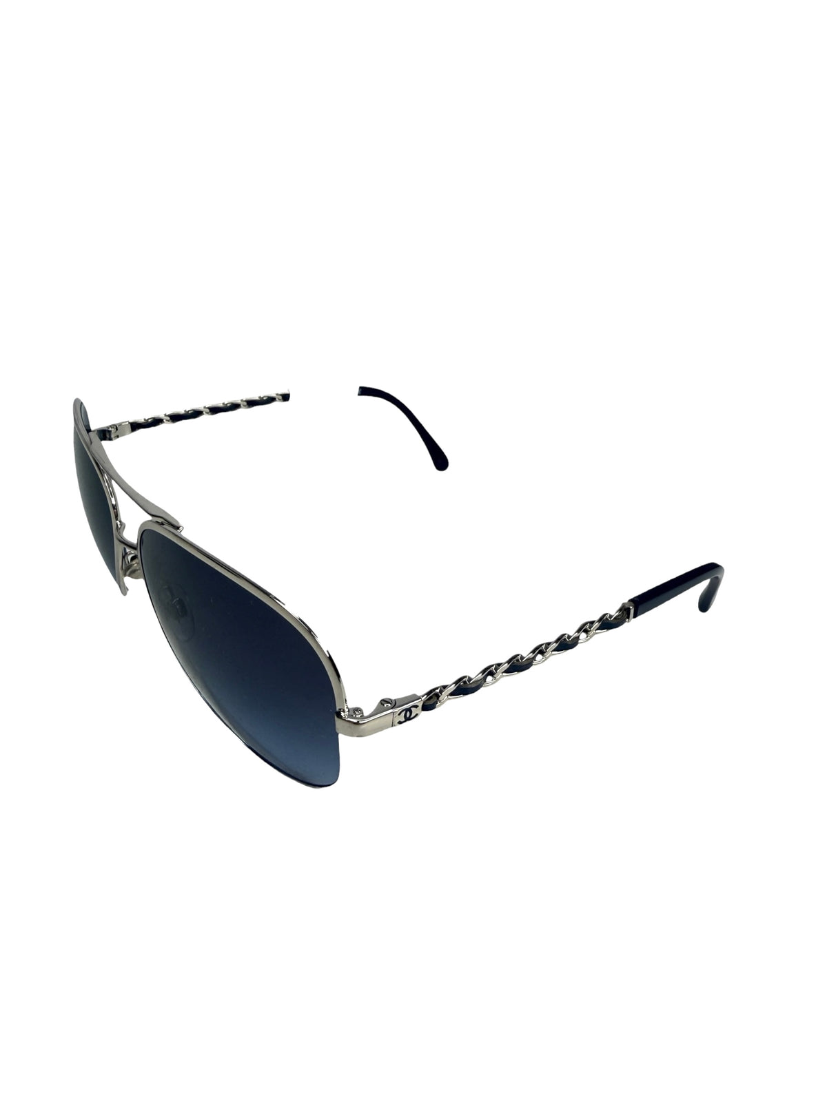 Chanel Silver Chain Aviator Sunglasses T9085