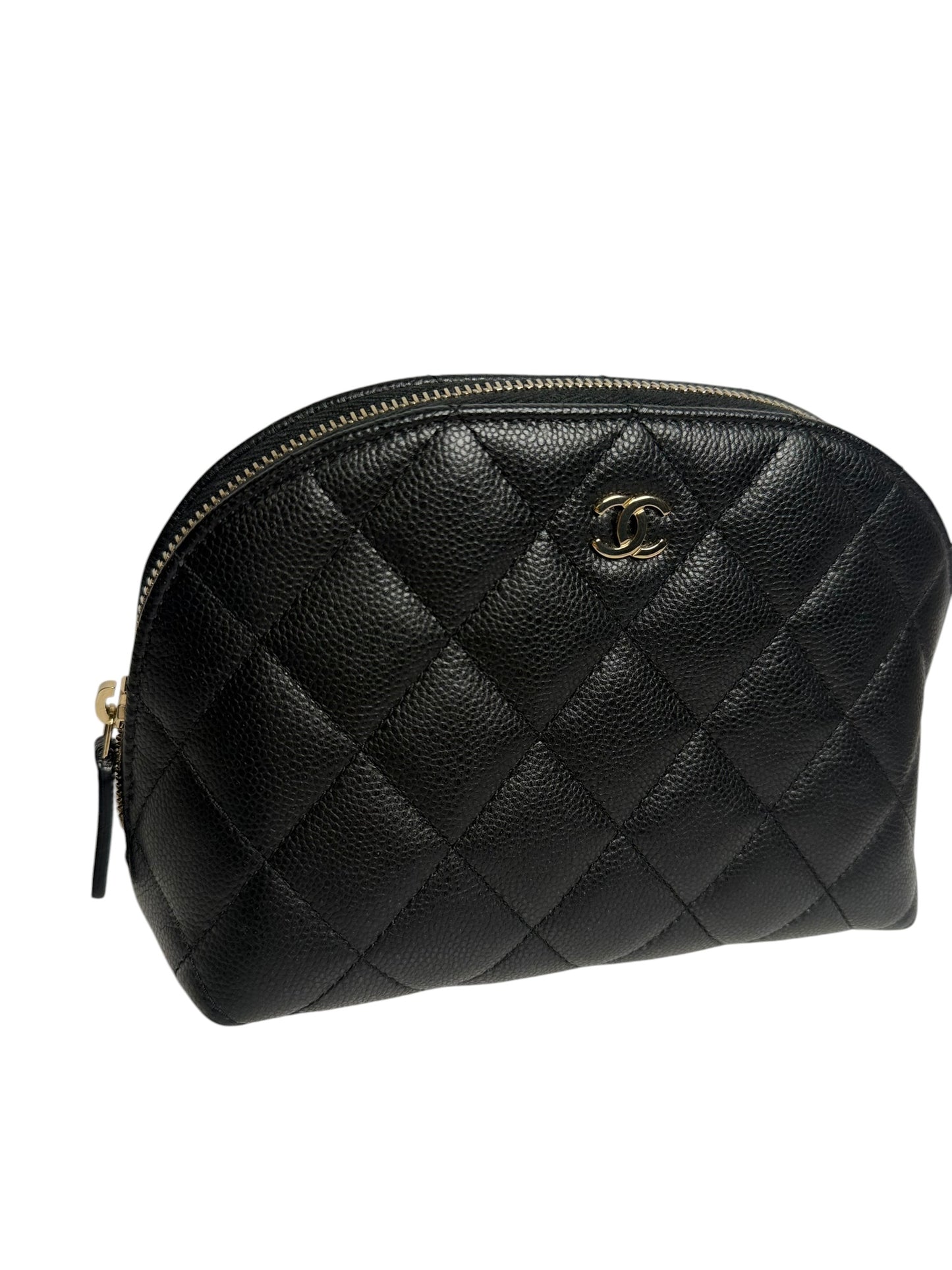 Chanel Quilted Caviar Cosmetic Pouch Black Small T8717