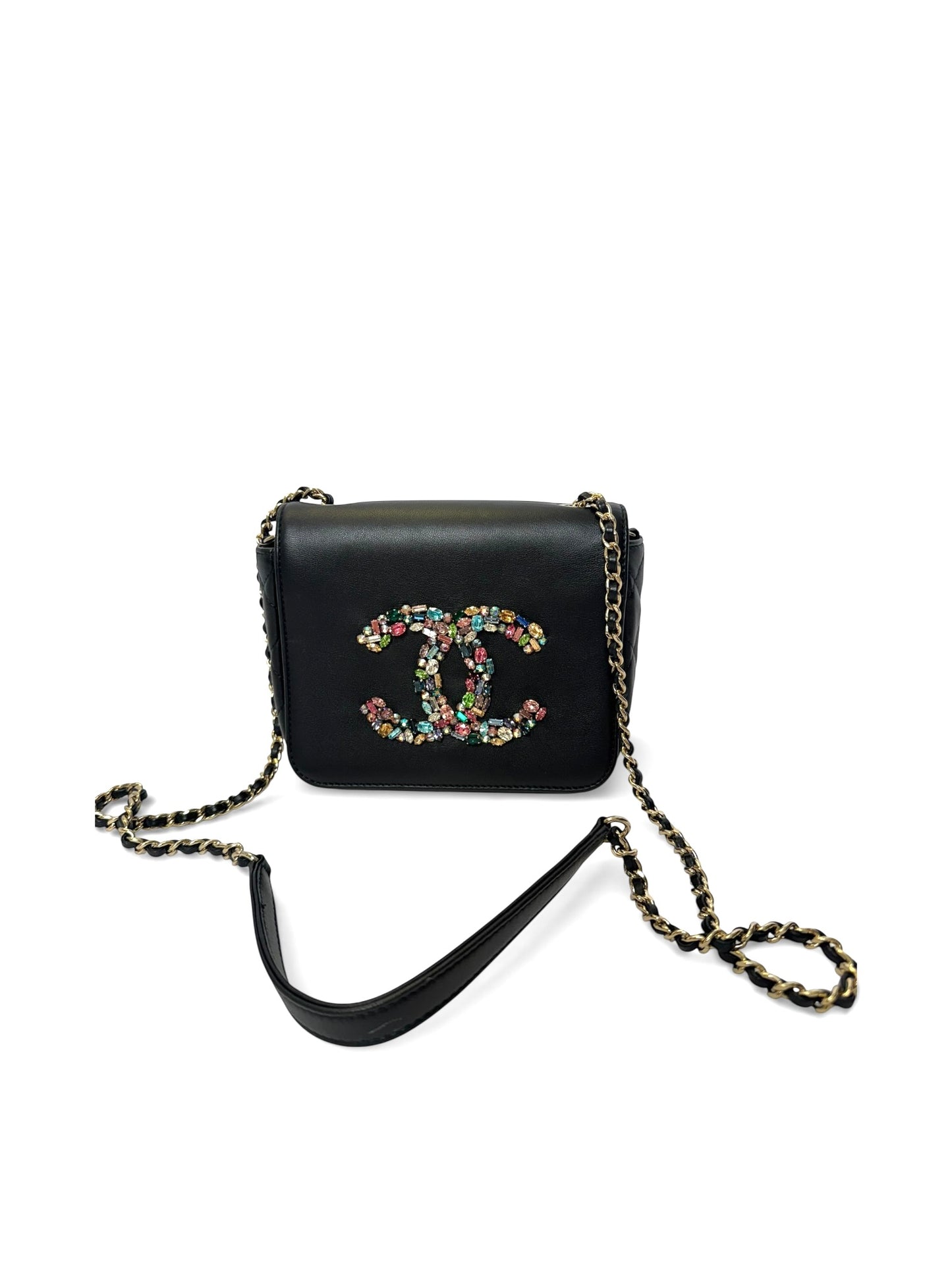 Chanel black Lambskin timeless jewel flap mini