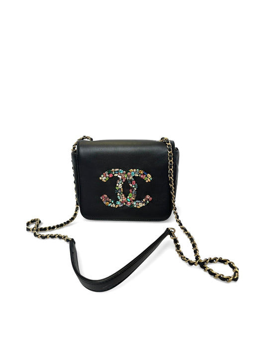 Chanel black Lambskin timeless jewel flap mini
