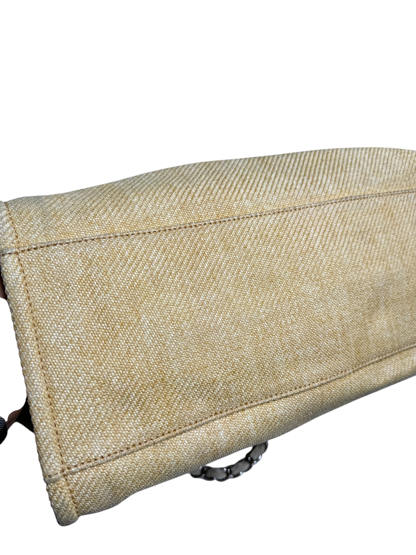 Chanel Deauville Canvas Yellow Tote T8493