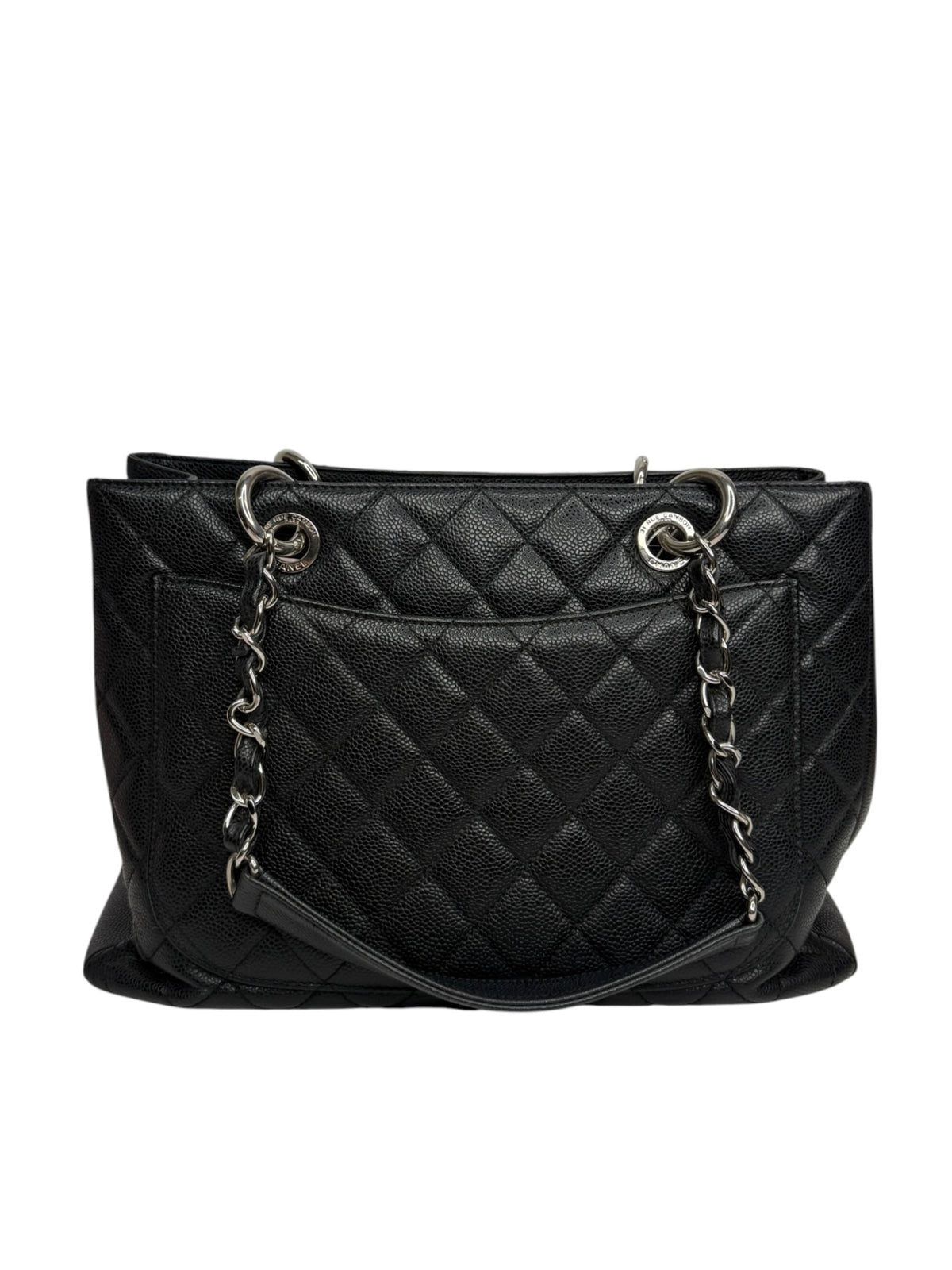 Chanel Black Caviar Grand Shopping Tote SHW T8979