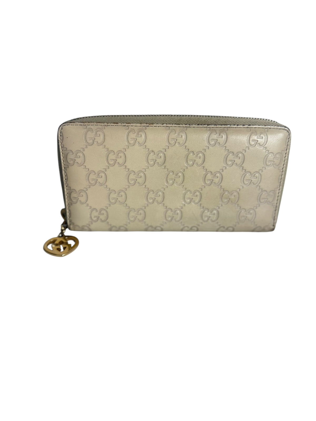 Gucci Guccissima Zip Around Wallet Beige T7591