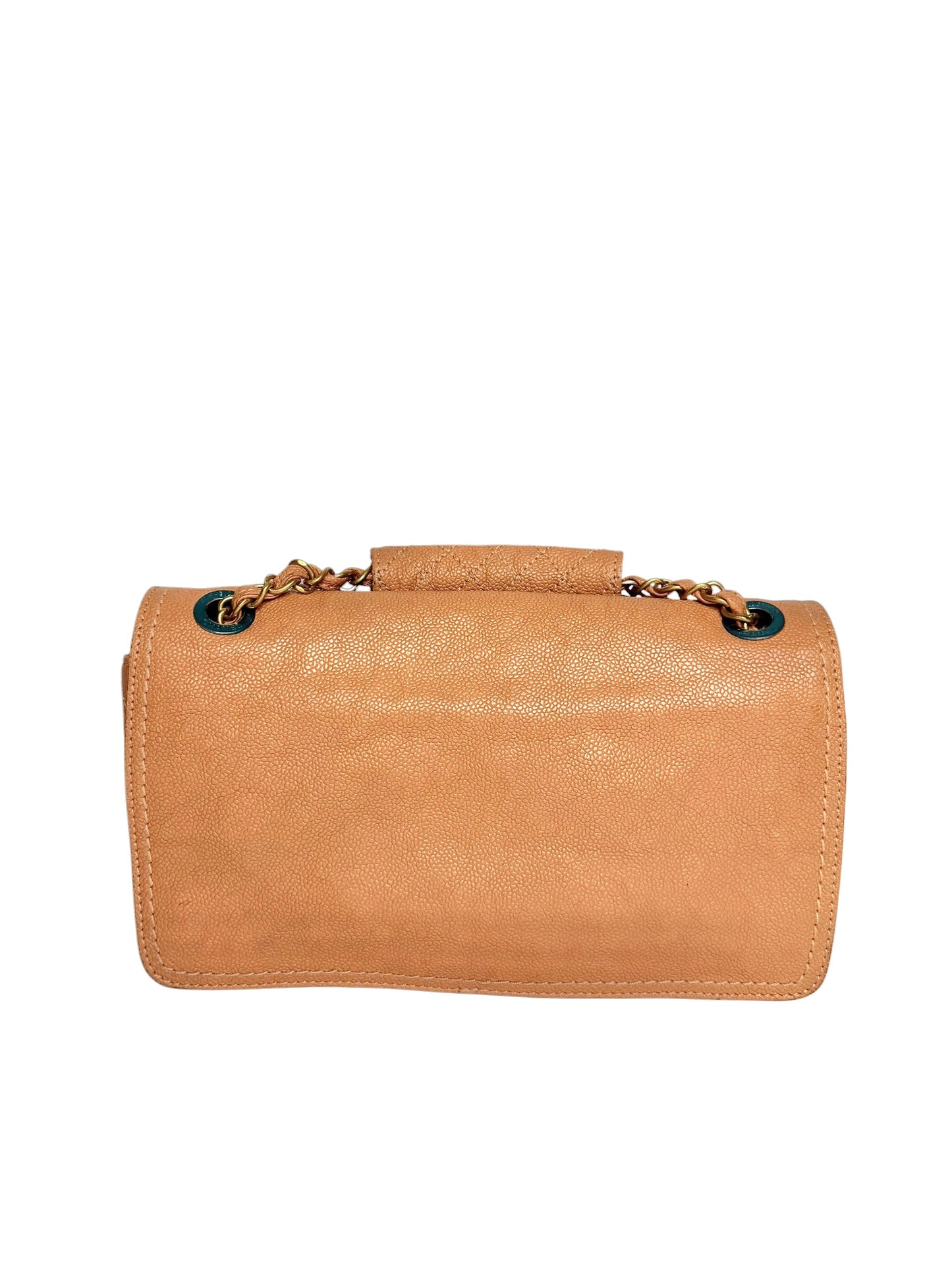 Chanel 2.55 Peach Caviar Medium Flap GHW