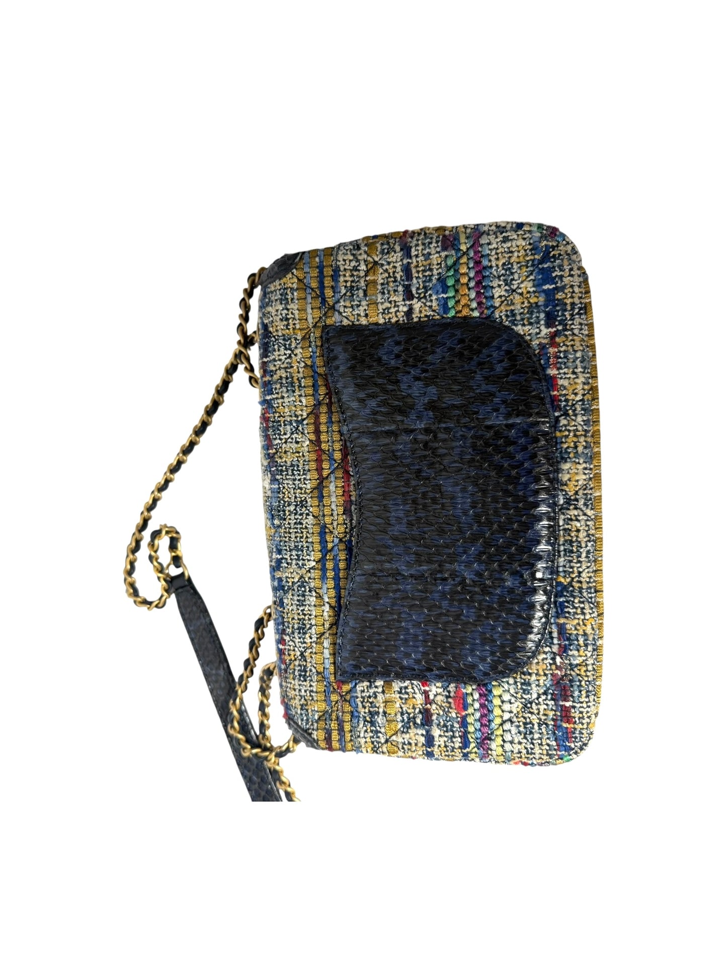 Chanel Tweed Python Filligree Flap