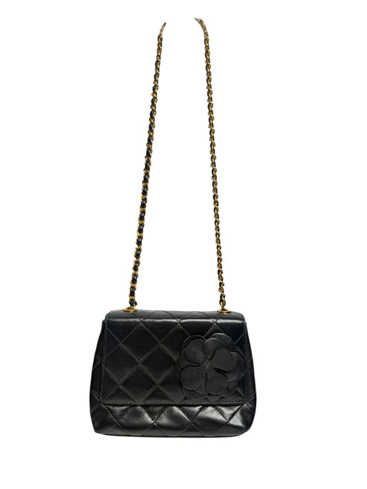 Chanel Camellia Quilted Leather Mini Flap Bag T7163