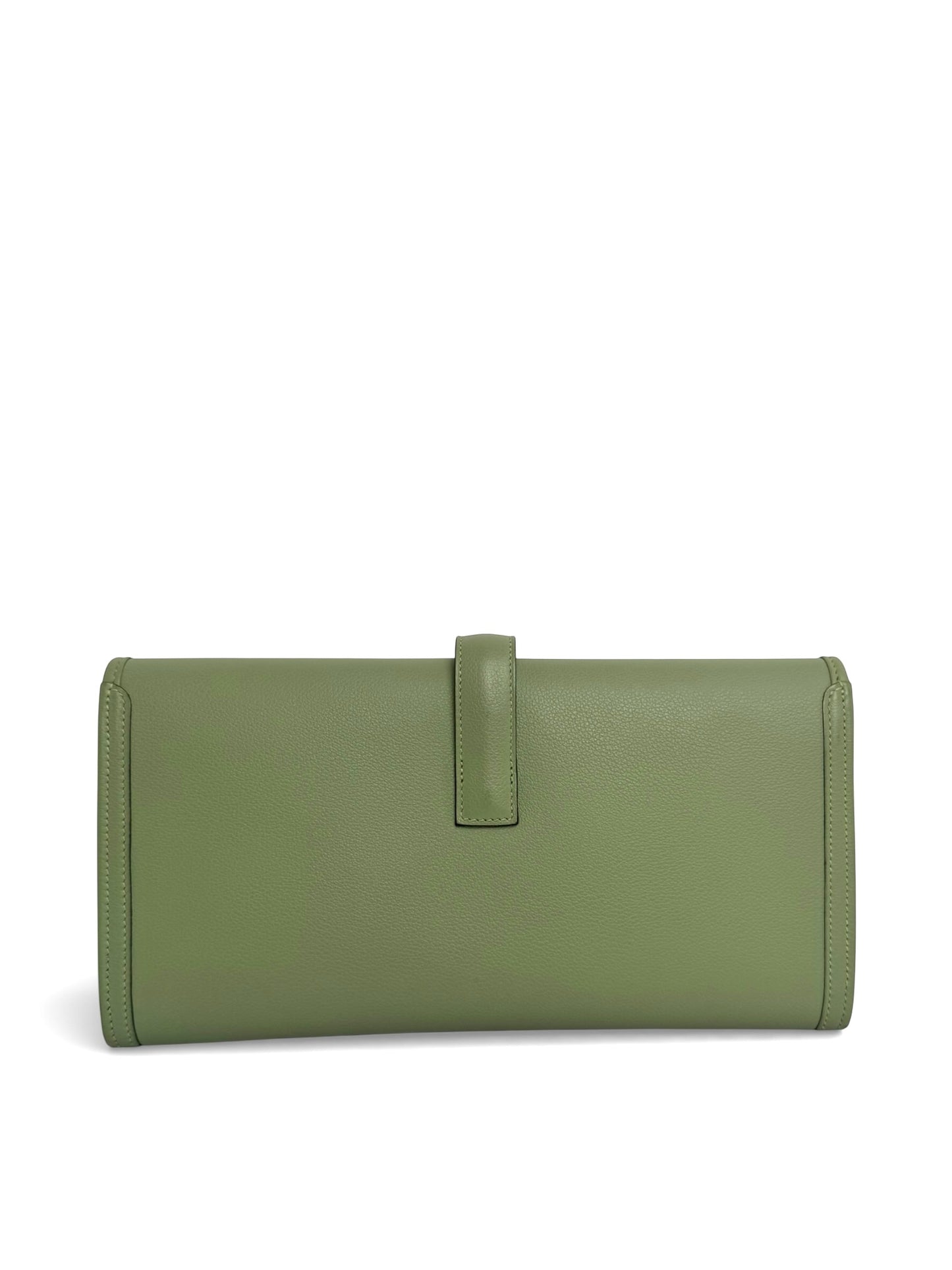 Hermes Avocado Green Jige Clutch Evercolor Leather