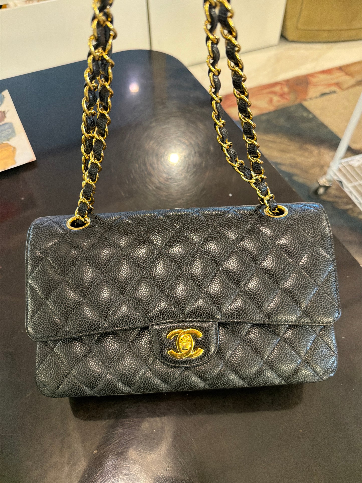 Chanel double flap caviar