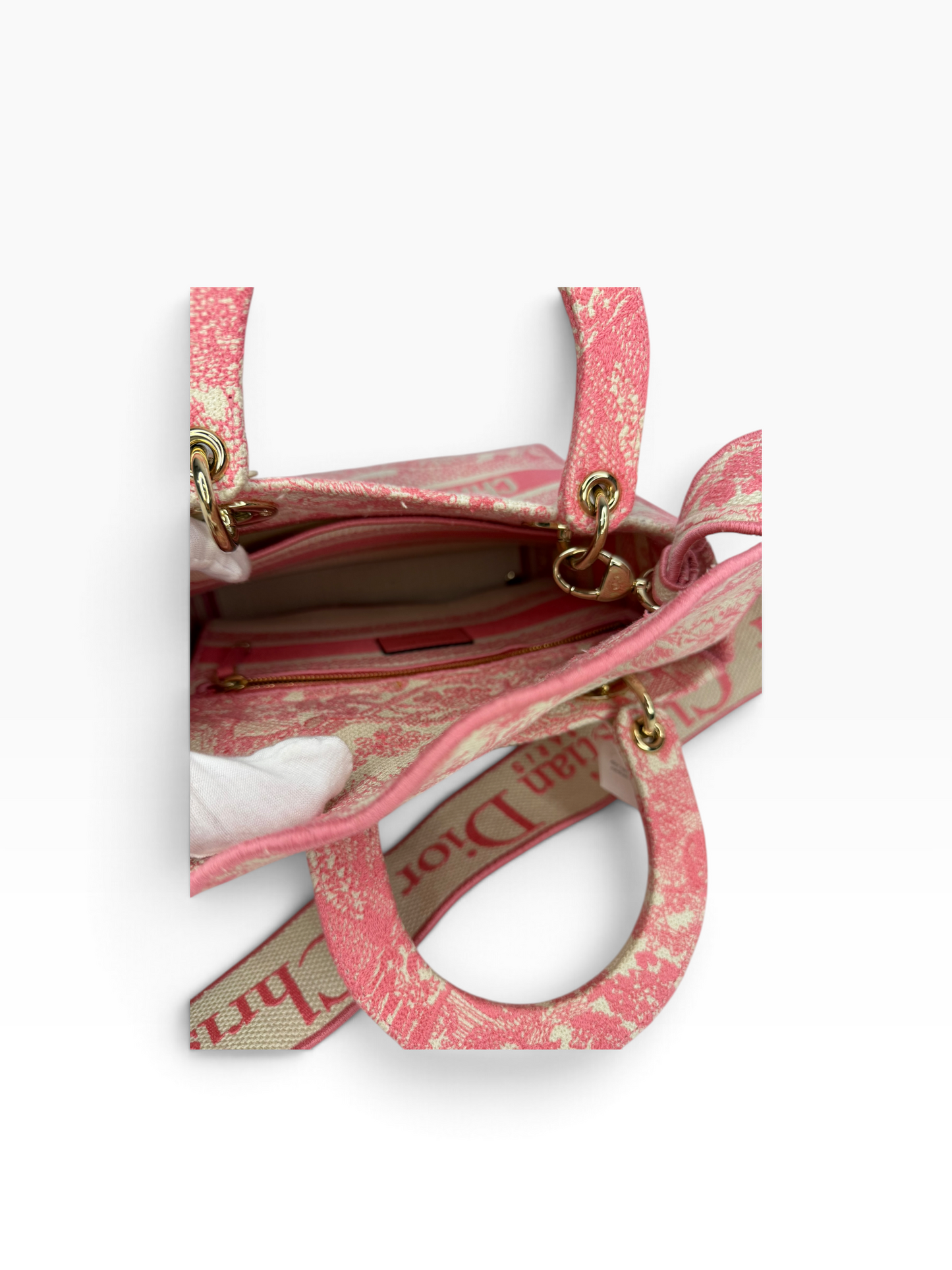 Dior pink canvas medium lady ghw t8788