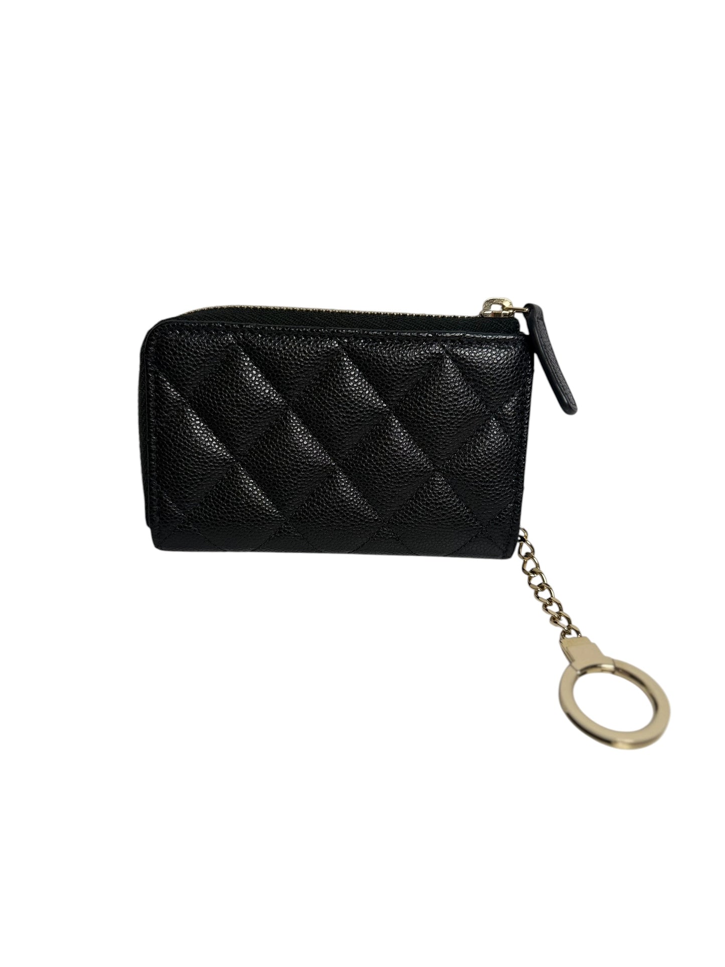 Chanel Quilted Caviar Key Pouch Black GHW T8714