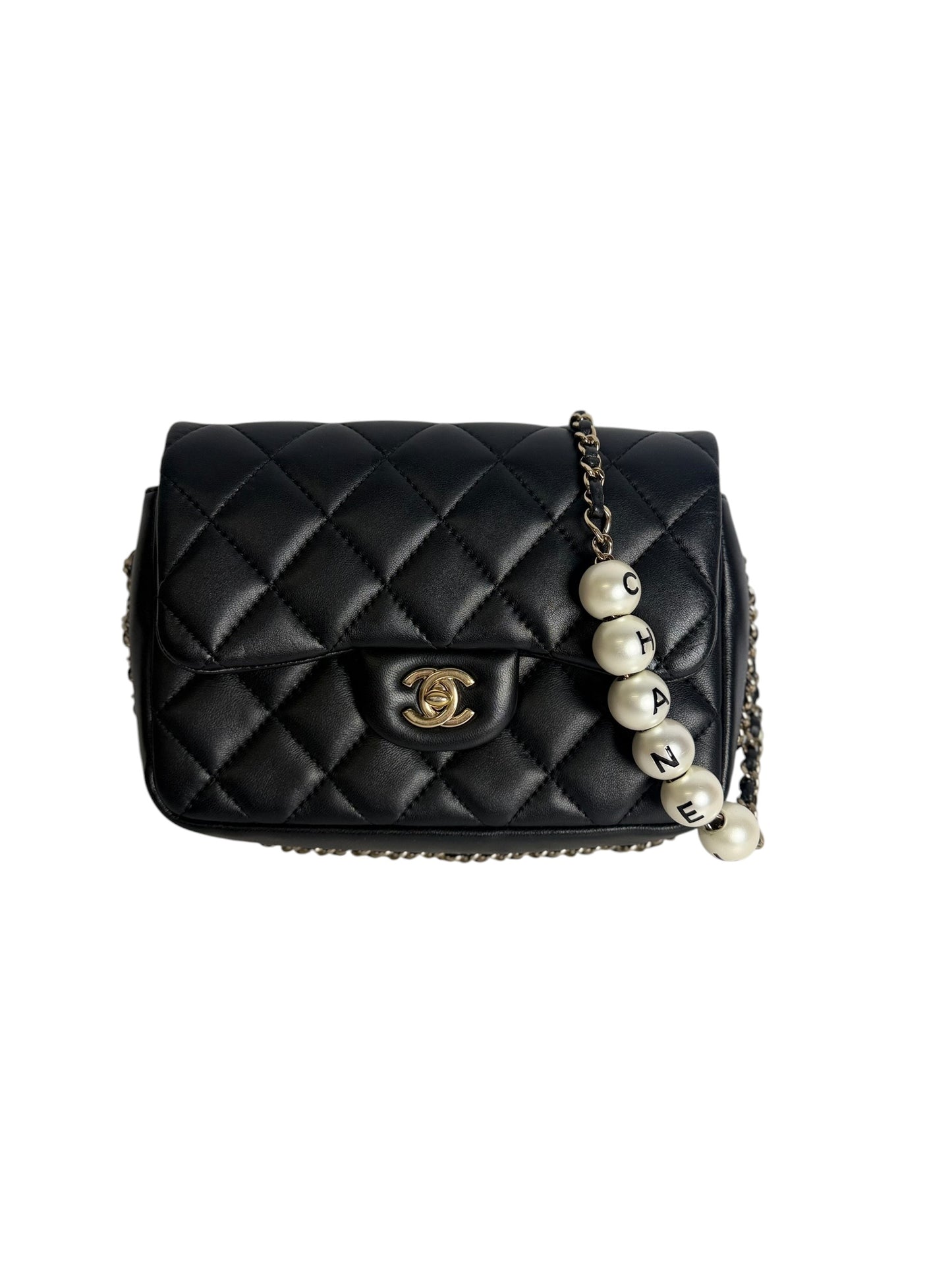 Chanel Pearl Crush Mini Flap Bag Black T8636