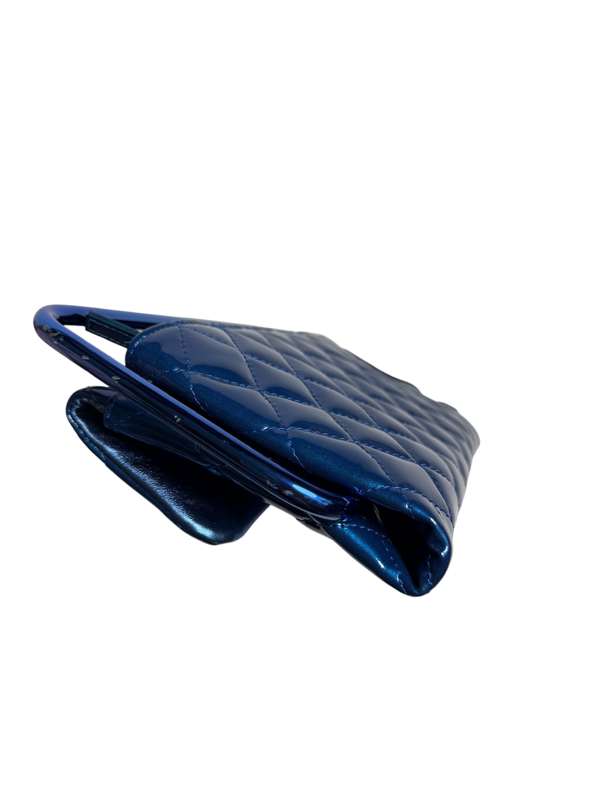 Chanel Metallic Patent Blue Handle T8496