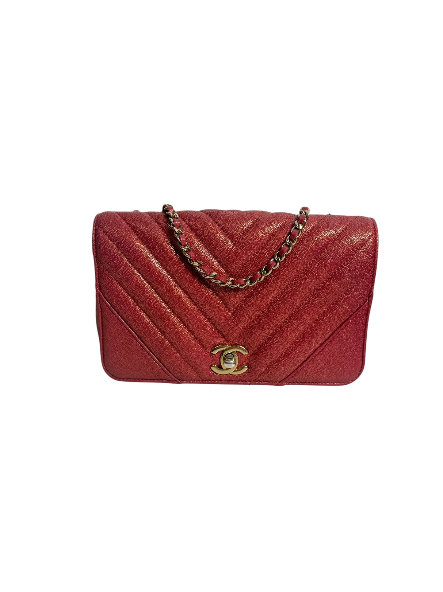 Chanel Iridescent Chevron Statement Flap T5769