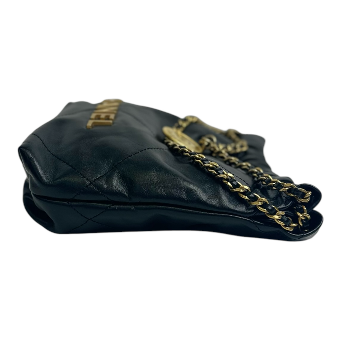 Chanel Shiny Calfskin Quilted Mini Chanel 22 Black