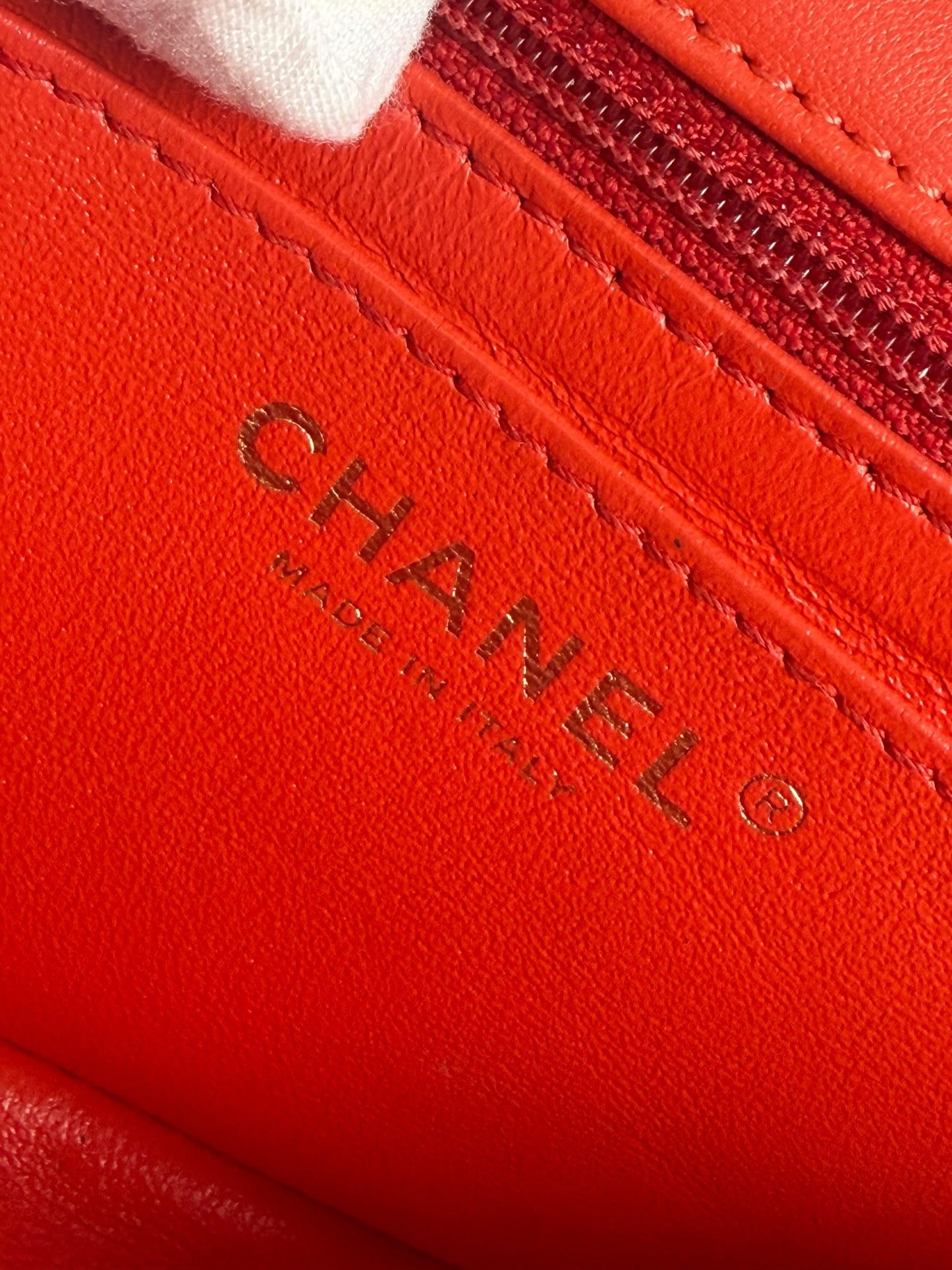 Chanel Chevron Quilted Mini Flap Bag Red T8619