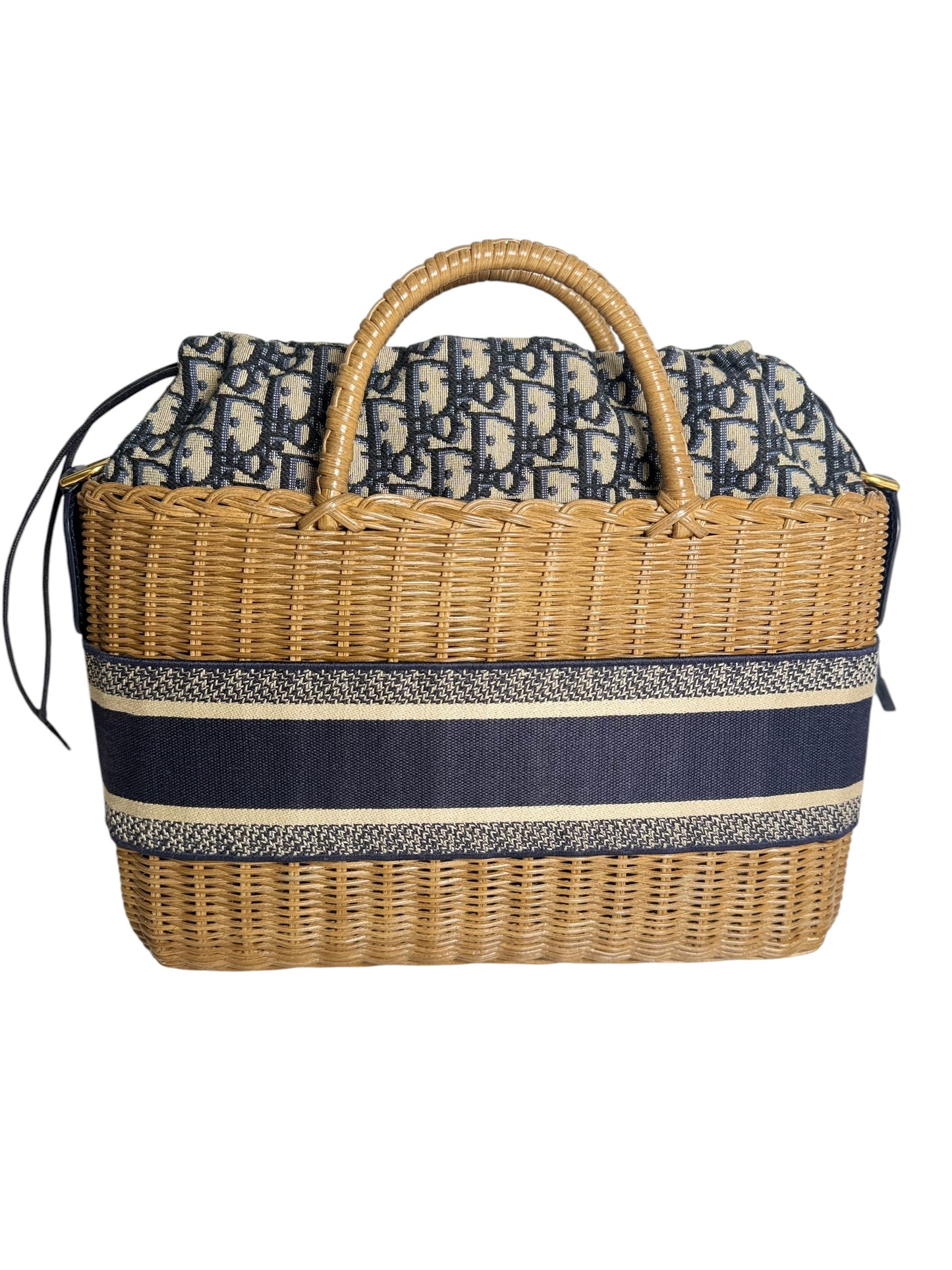 Dior Oblique Wicker Basket Bag Brown T8620
