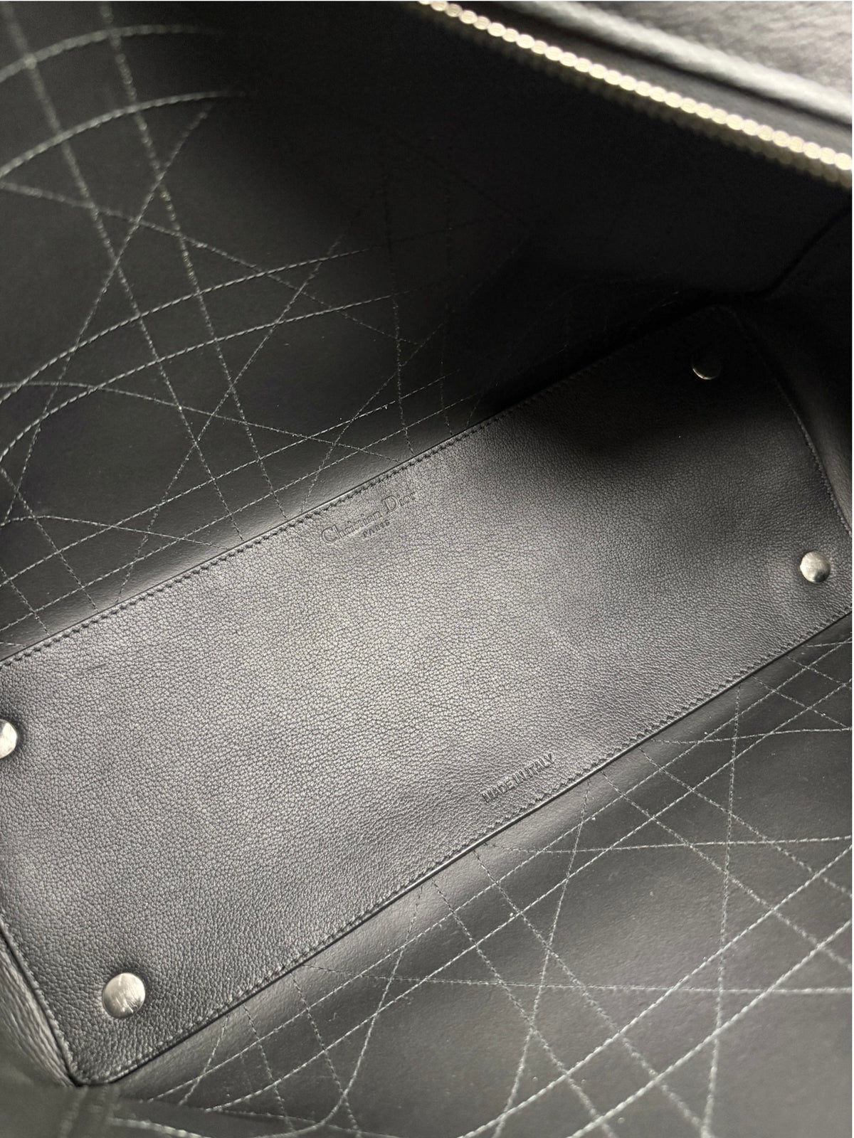 Dior Black Leather UltraDior Tote SHW T8981