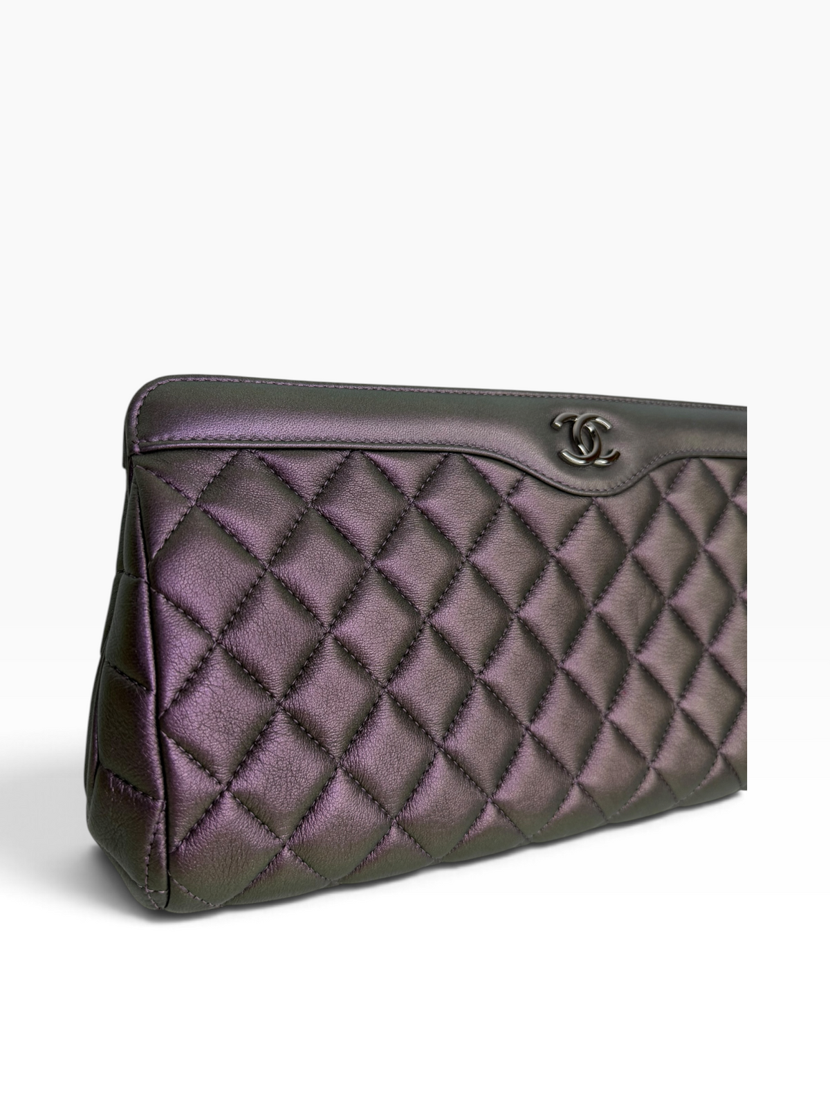 Chanel Iridescent Purple Clutch T8848
