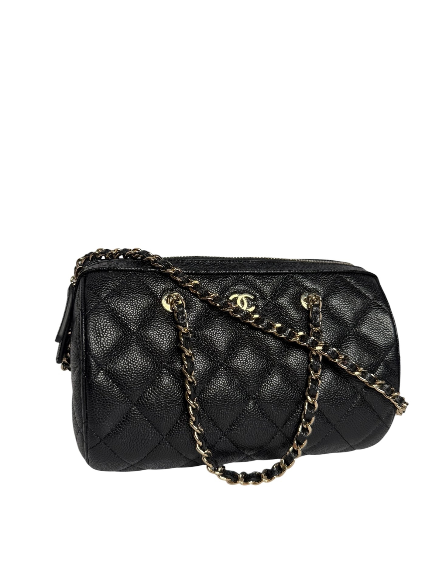 Chanel Black Caviar Barrel Bag