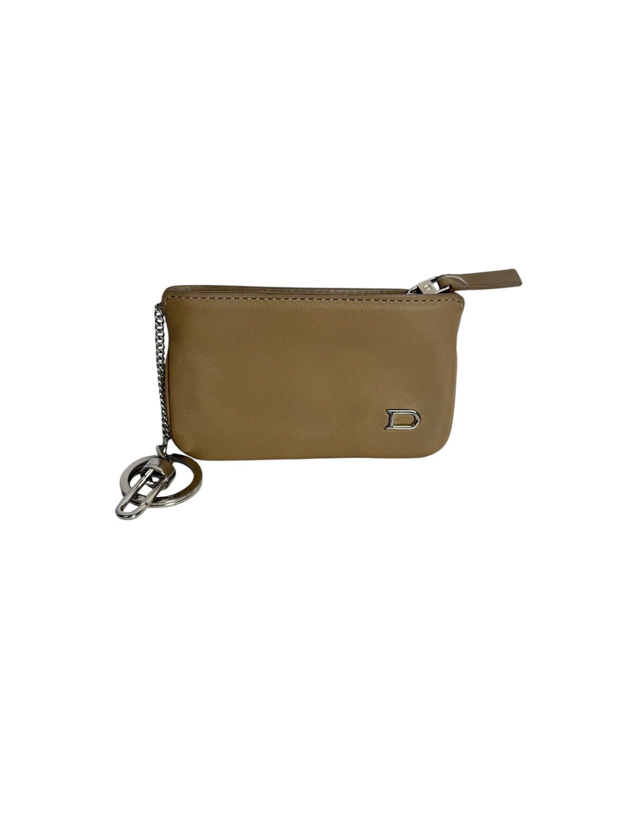 Delvaux Tan Leather Zip Key Pouch T7485