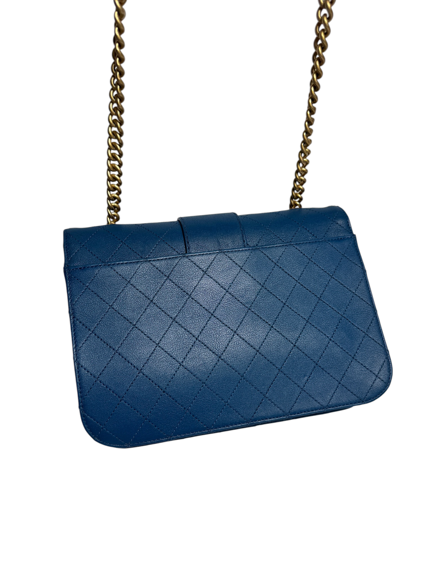 Chanel Chain Lock Blue Flat T8497