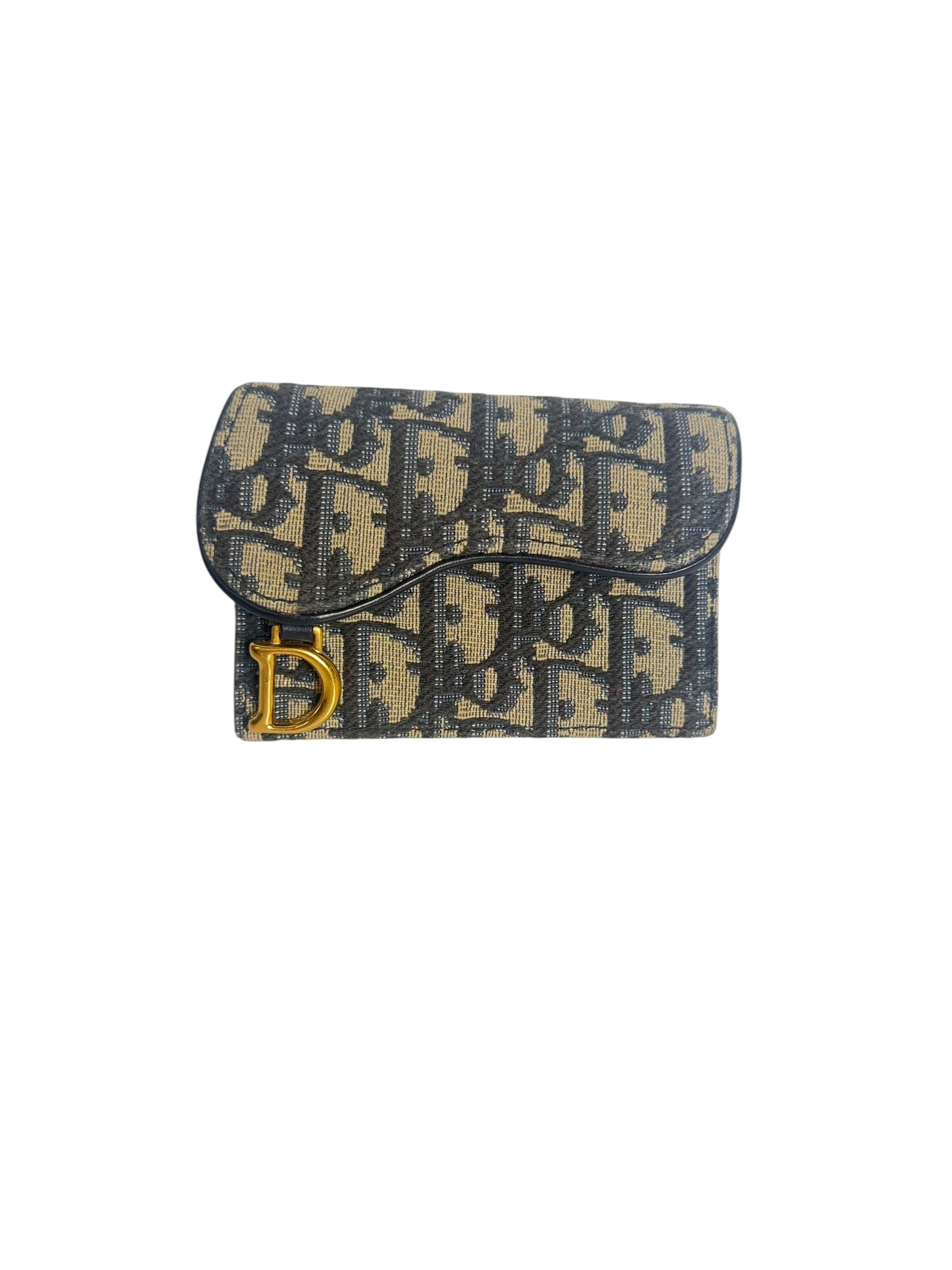 Dior Oblique Saddle Wallet Blue T8164