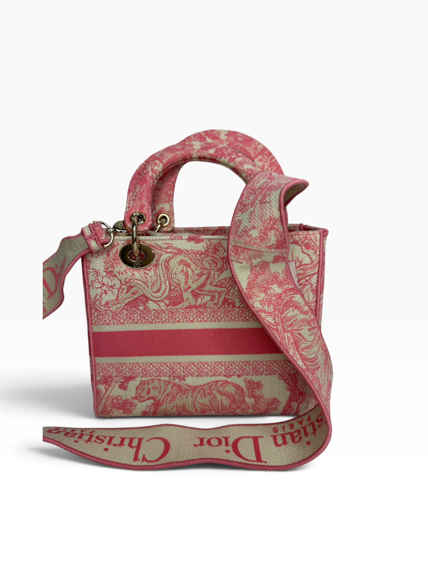 Dior pink canvas medium lady ghw t8788