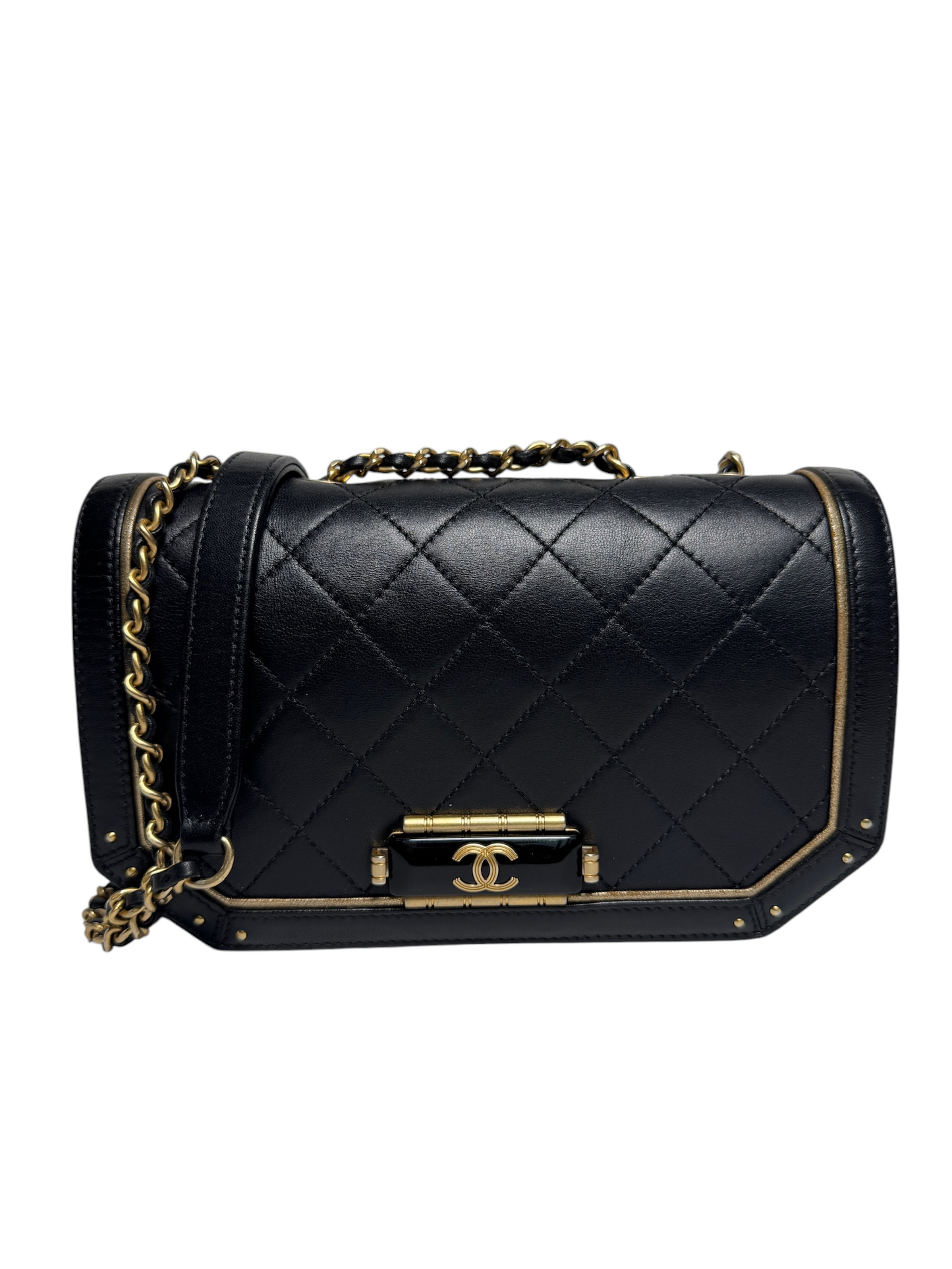Chanel Resin Buckle Black GHW T8500