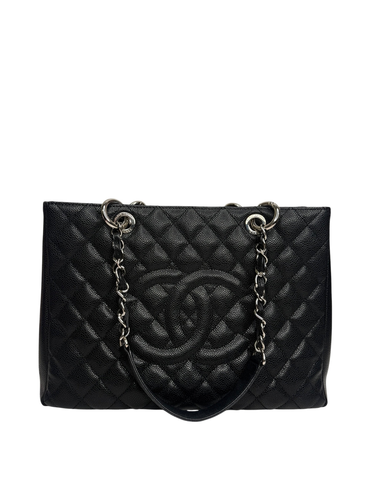 Chanel Black Caviar Grand Shopping Tote SHW T9011