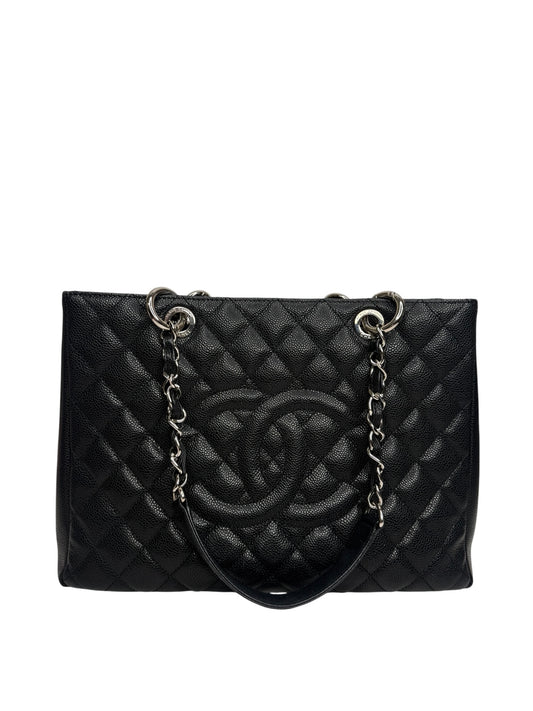 Chanel Black Caviar Grand Shopping Tote SHW T9011