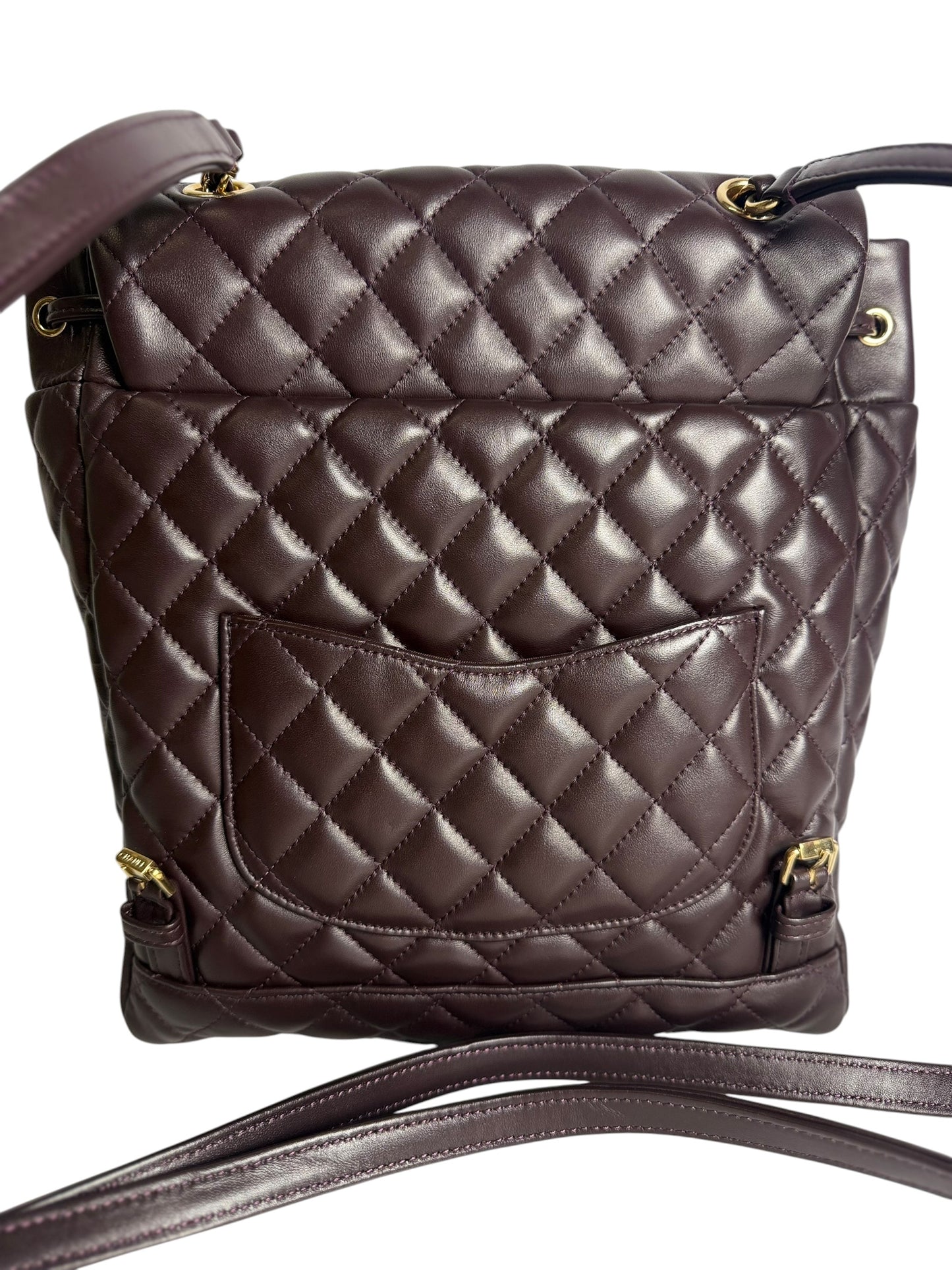 Chanel Vintage Quilted Backpack Purple T8623