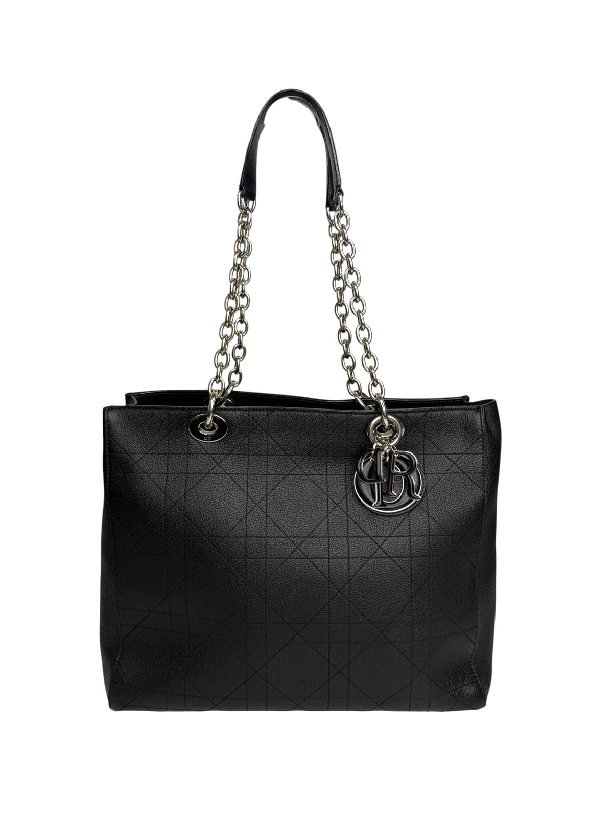 Dior Black Leather UltraDior Tote SHW T8981