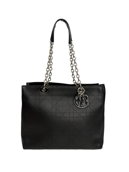 Dior Black Leather UltraDior Tote SHW T8981