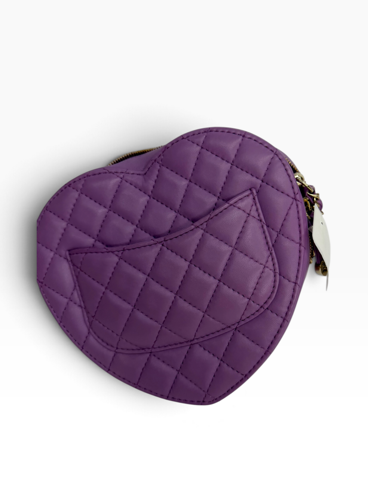Chanel Purple Heart ghw crossbody medium lamb T8780
