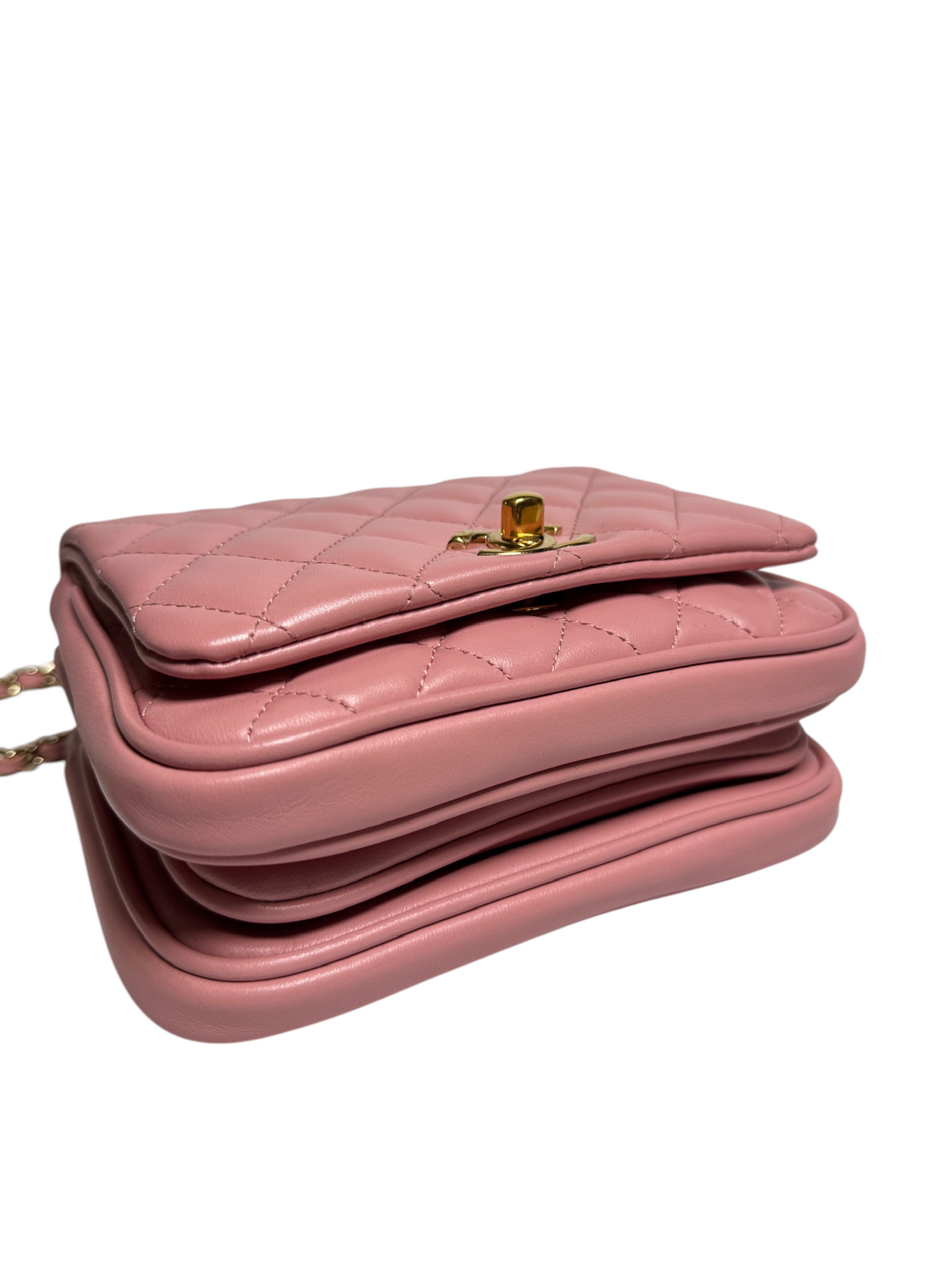 Chanel Top Handle Flap Pink Lambskin T8498