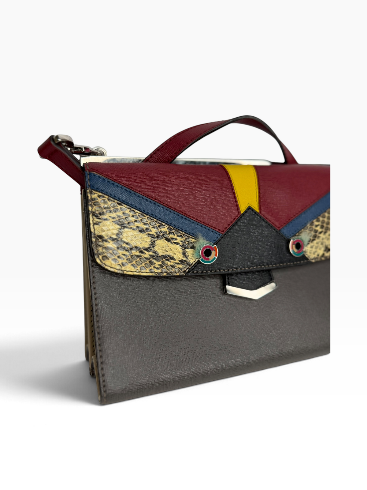 Fendi Monster Satchel Python T8787