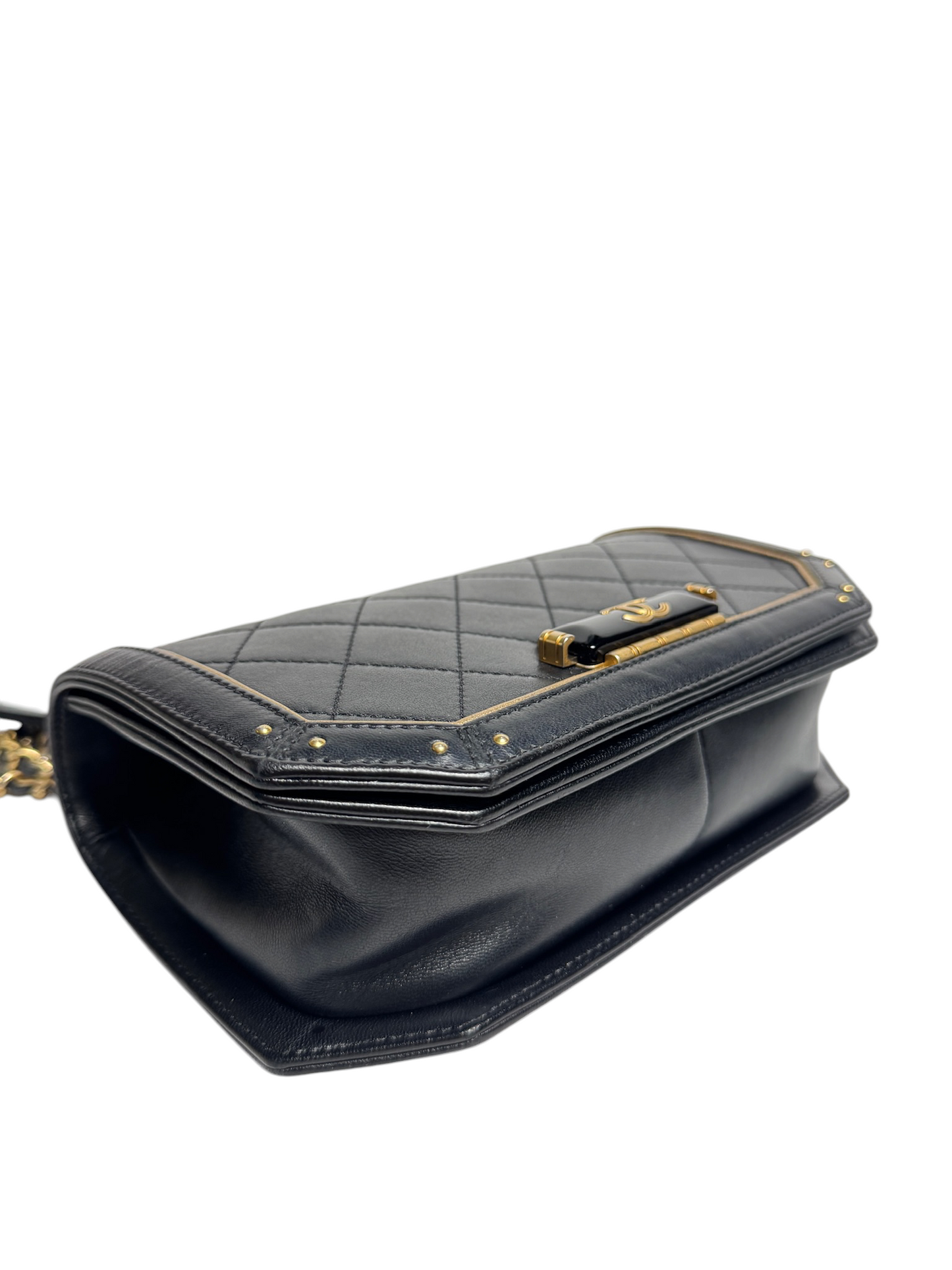 Chanel Resin Buckle Black GHW T8500