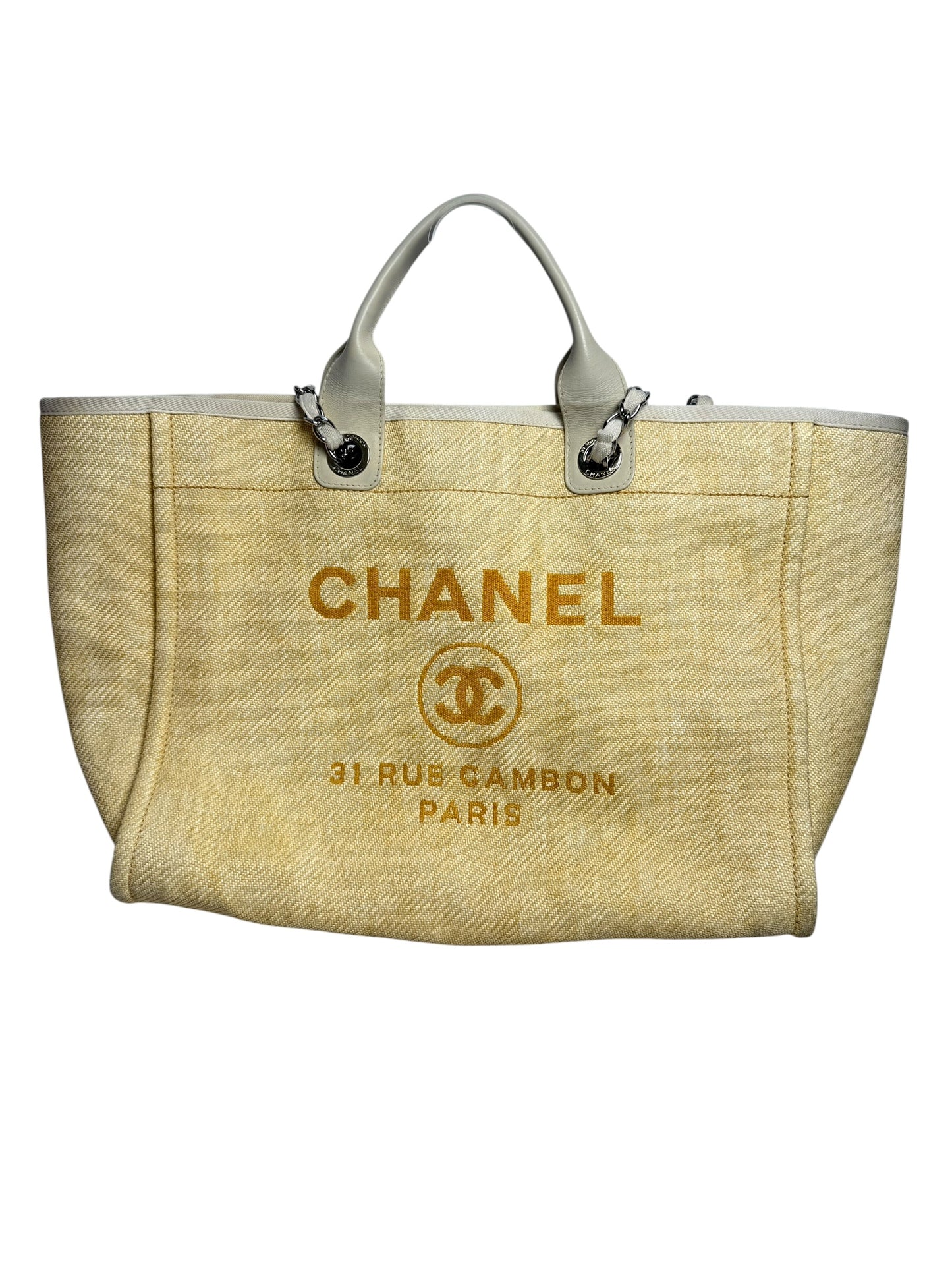 Chanel Beige Deauville Canvas Large Tote Bag T8493