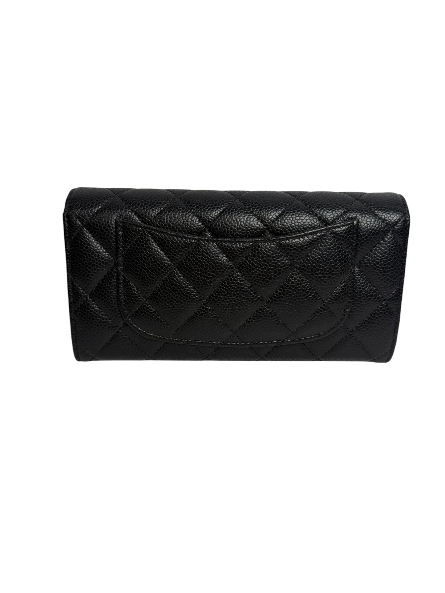 Chanel Classic Quilted Long Flap Wallet Black T8713