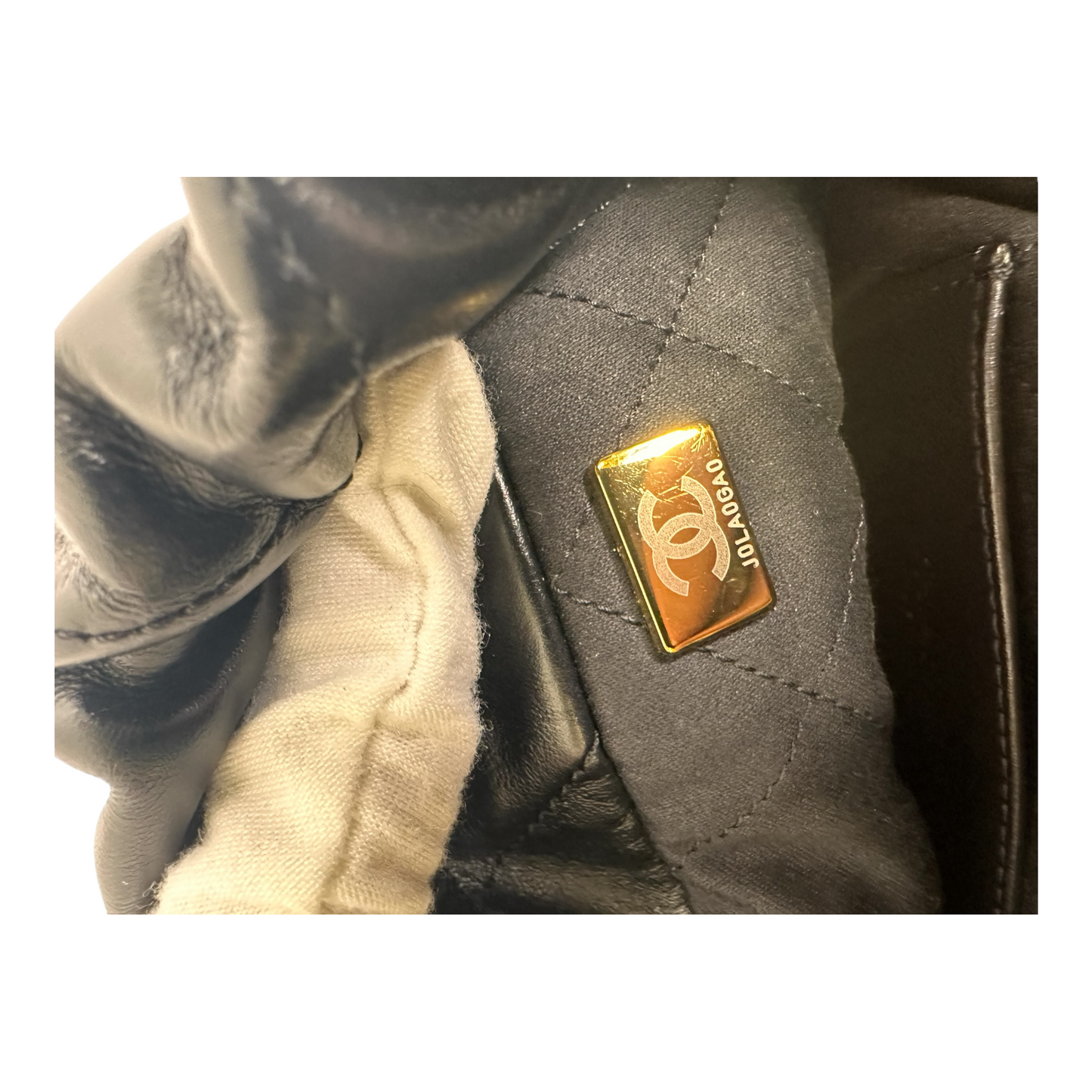 Chanel Shiny Calfskin Quilted Mini Chanel 22 Black