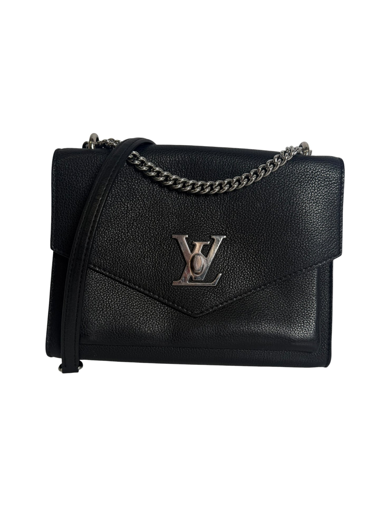 Louis Vuitton Mylockme Black Leather Chain Bag T7503